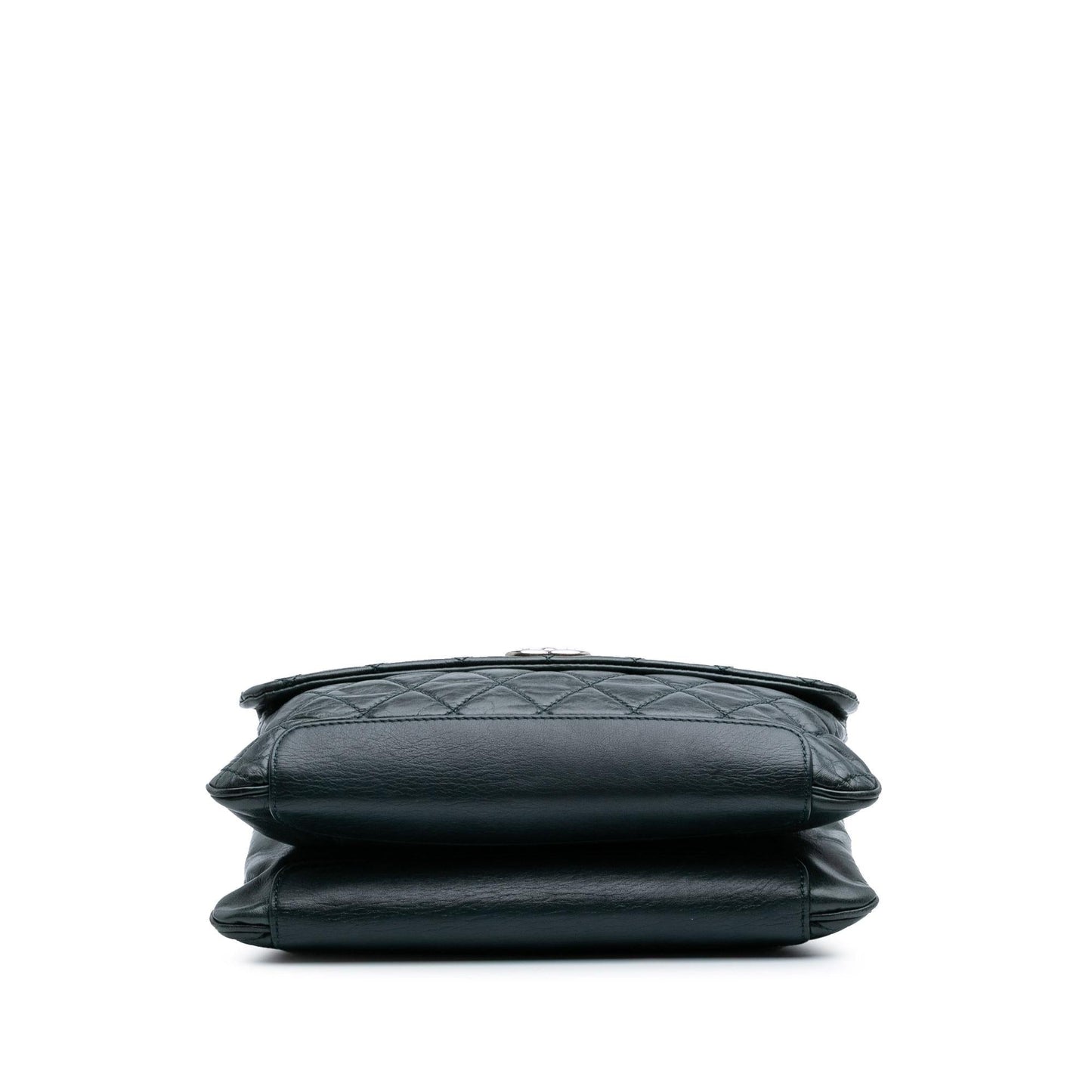 Chanel Quilted Aged Calfskin Logo Accordion Flap Handbag