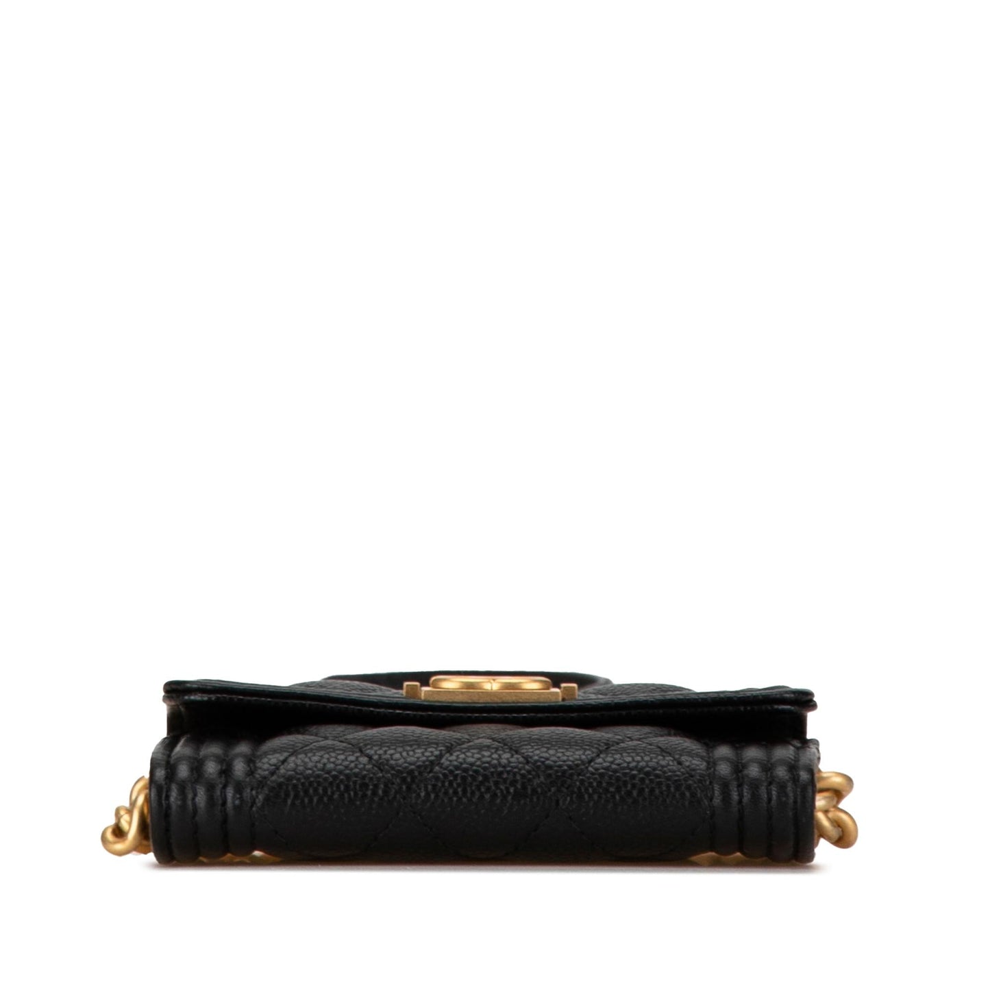 Chanel Quilted Caviar Boy Card Holder Wallet Case Chain 1