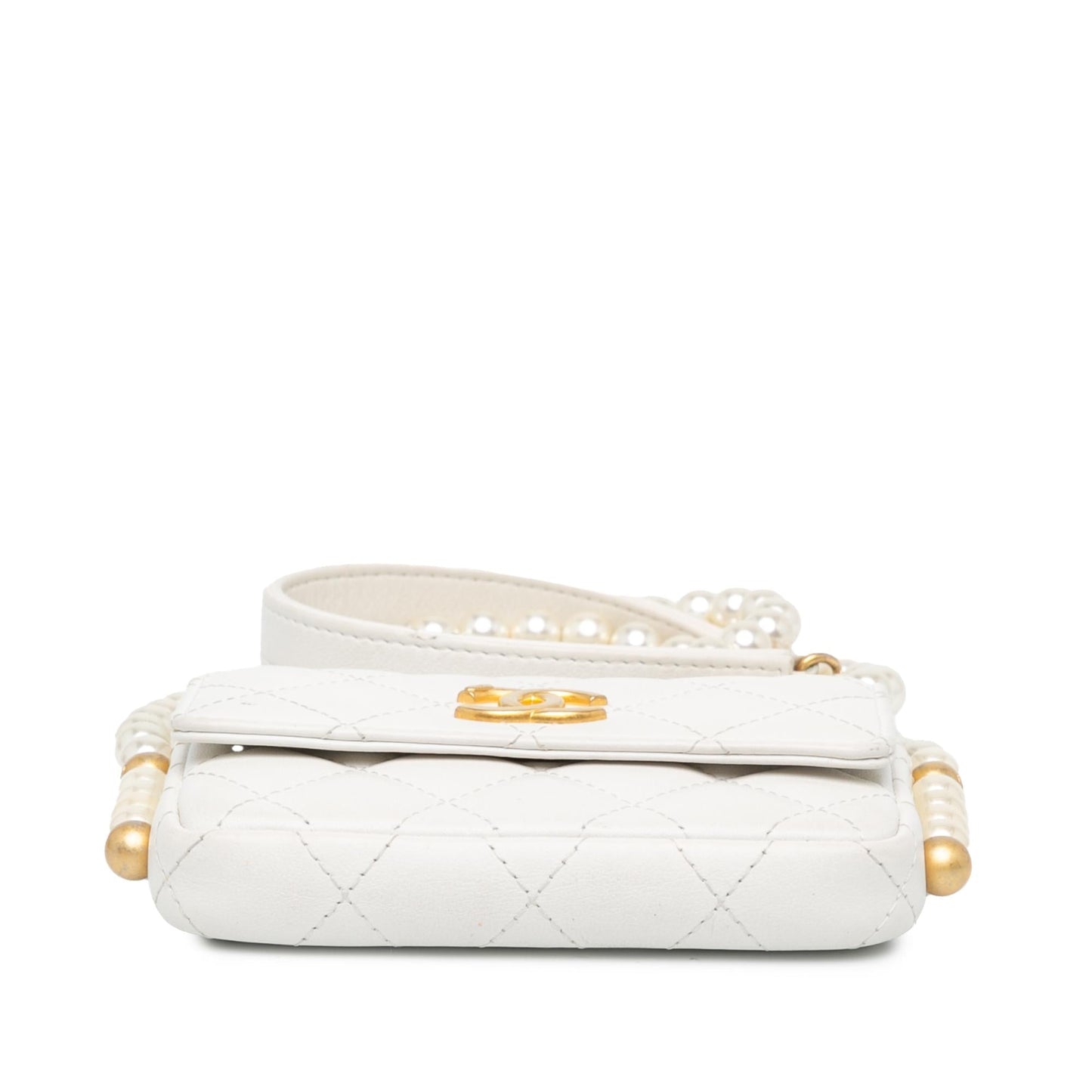 Chanel Quilted Lambskin About Pearls Card Holder Wallet Case