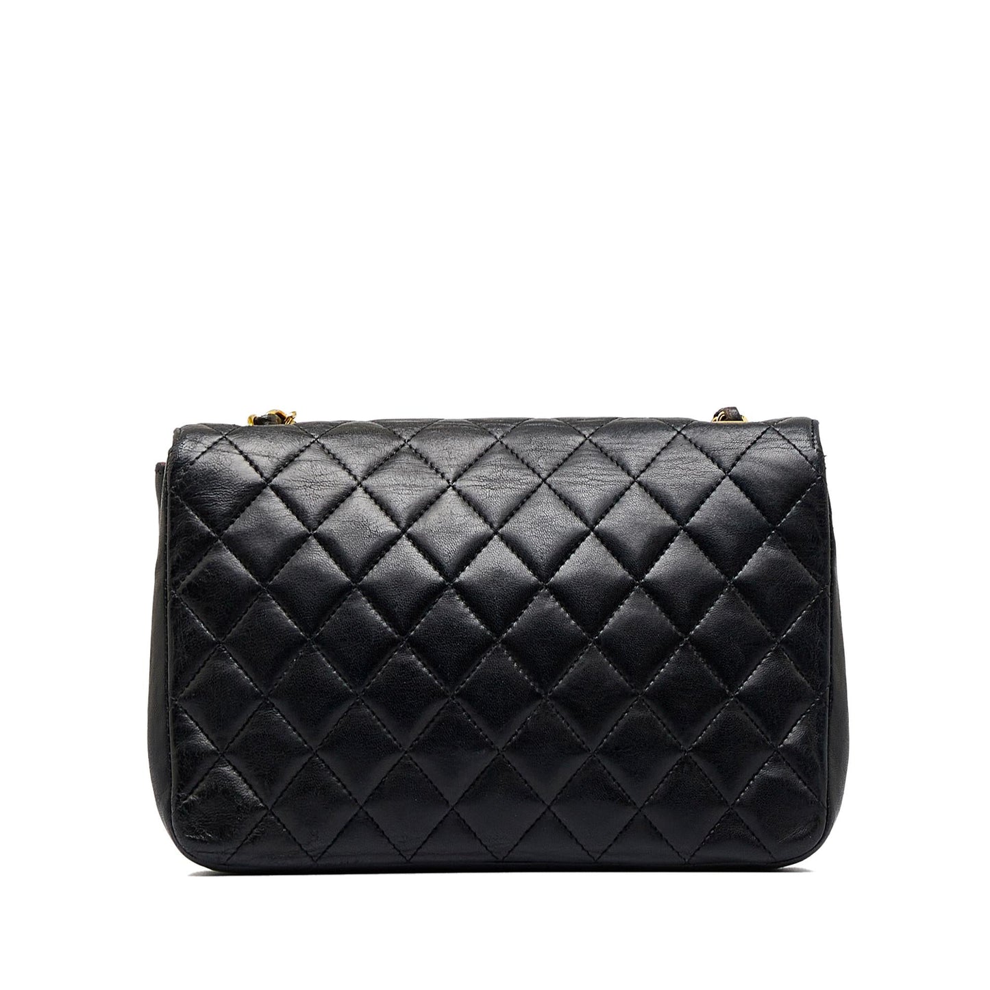Chanel Quilted Lambskin Half Moon Single Flap Handbag