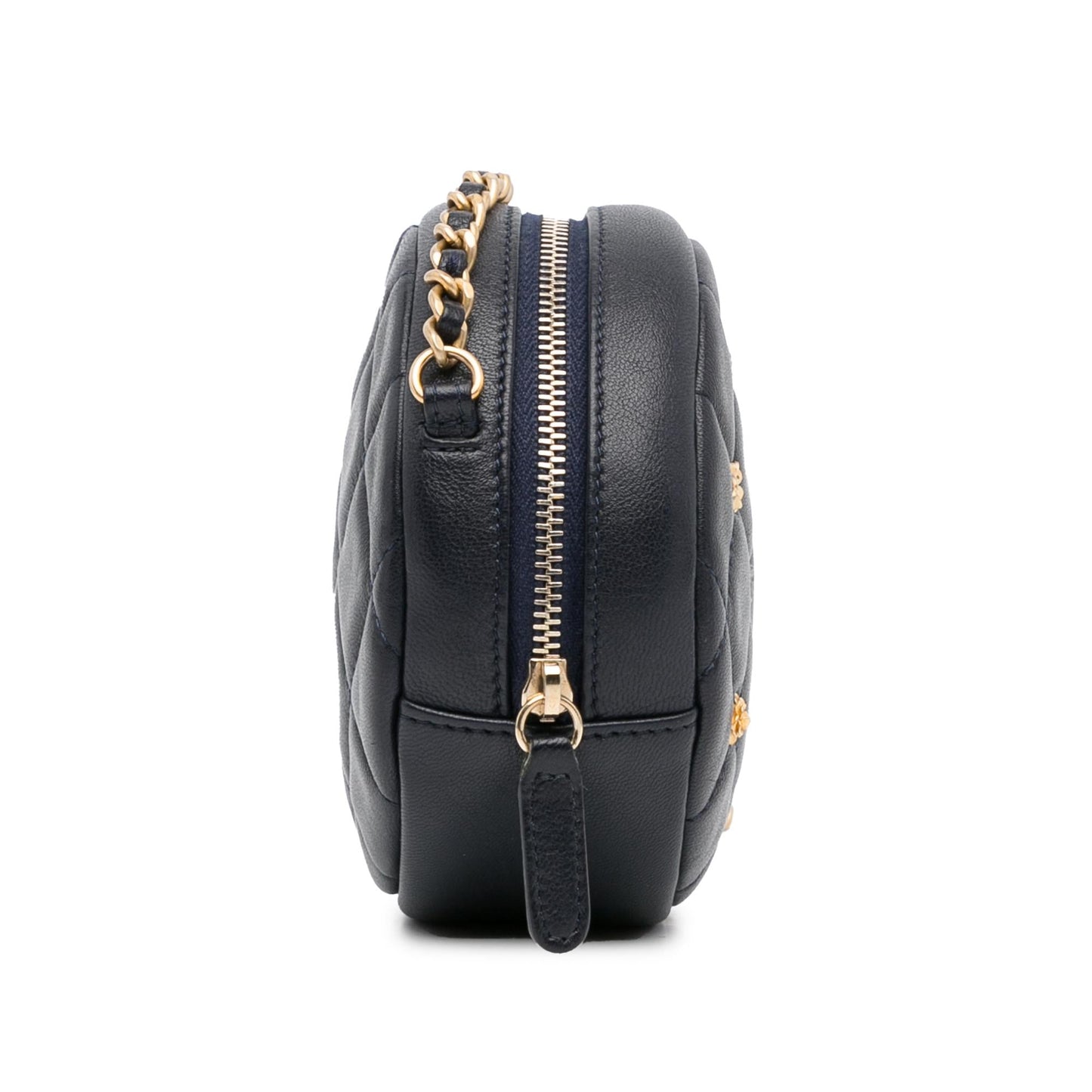 Chanel Quilted Lambskin Lucky Charms Round SHG-OY6cPQ Key Chain
