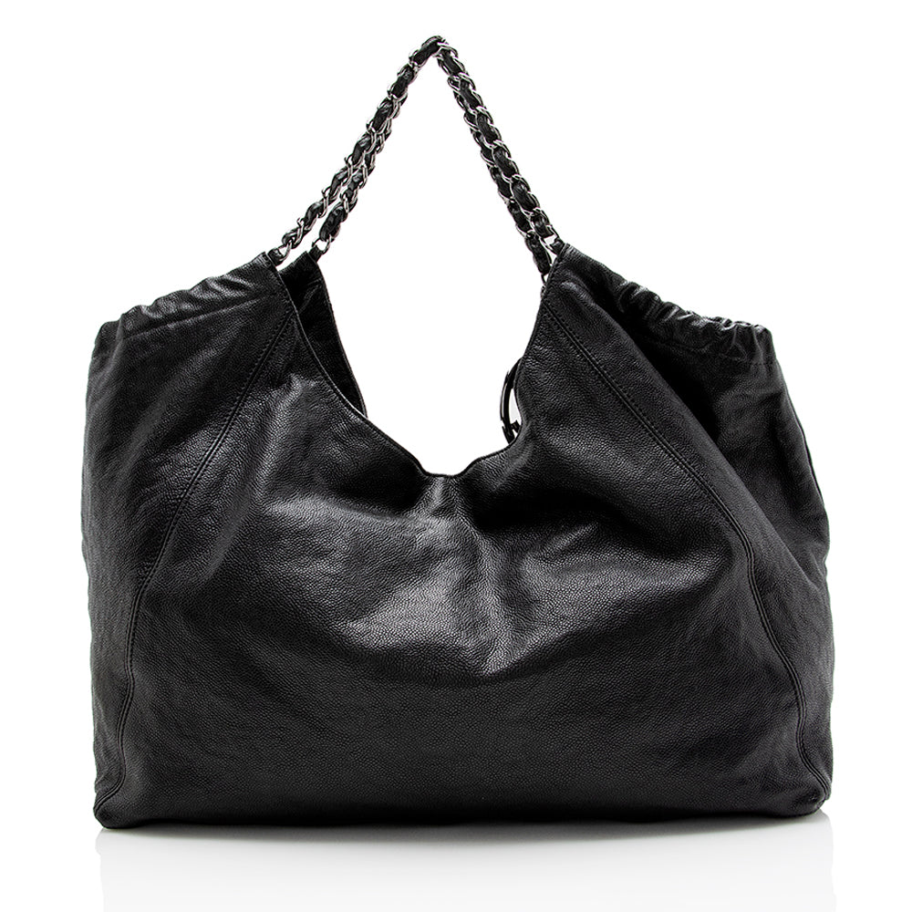 Chanel Quilted CC Charm Hobo SHF Leather Key Chain