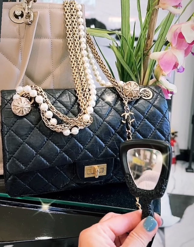 Chanel Quilted Leather Classic 2.55 Reissue Double Flap Pearl Chain Bag FCFF0784 1556 4A5B 957F 4E24489B0C78