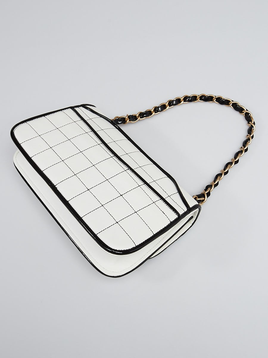 Chanel Square Quilted Mademoiselle Flap White Small Leather Shoulder Bag