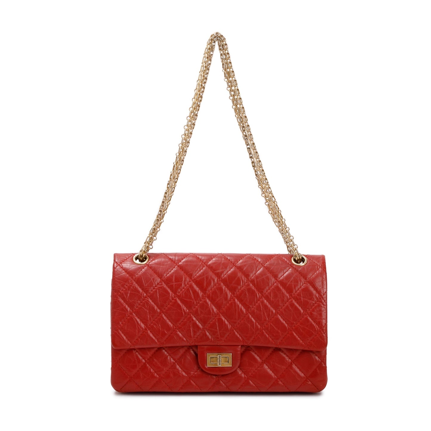 Chanel 2.55 Reissue 226 Double Flap Leather Calfskin Red Travel Bag