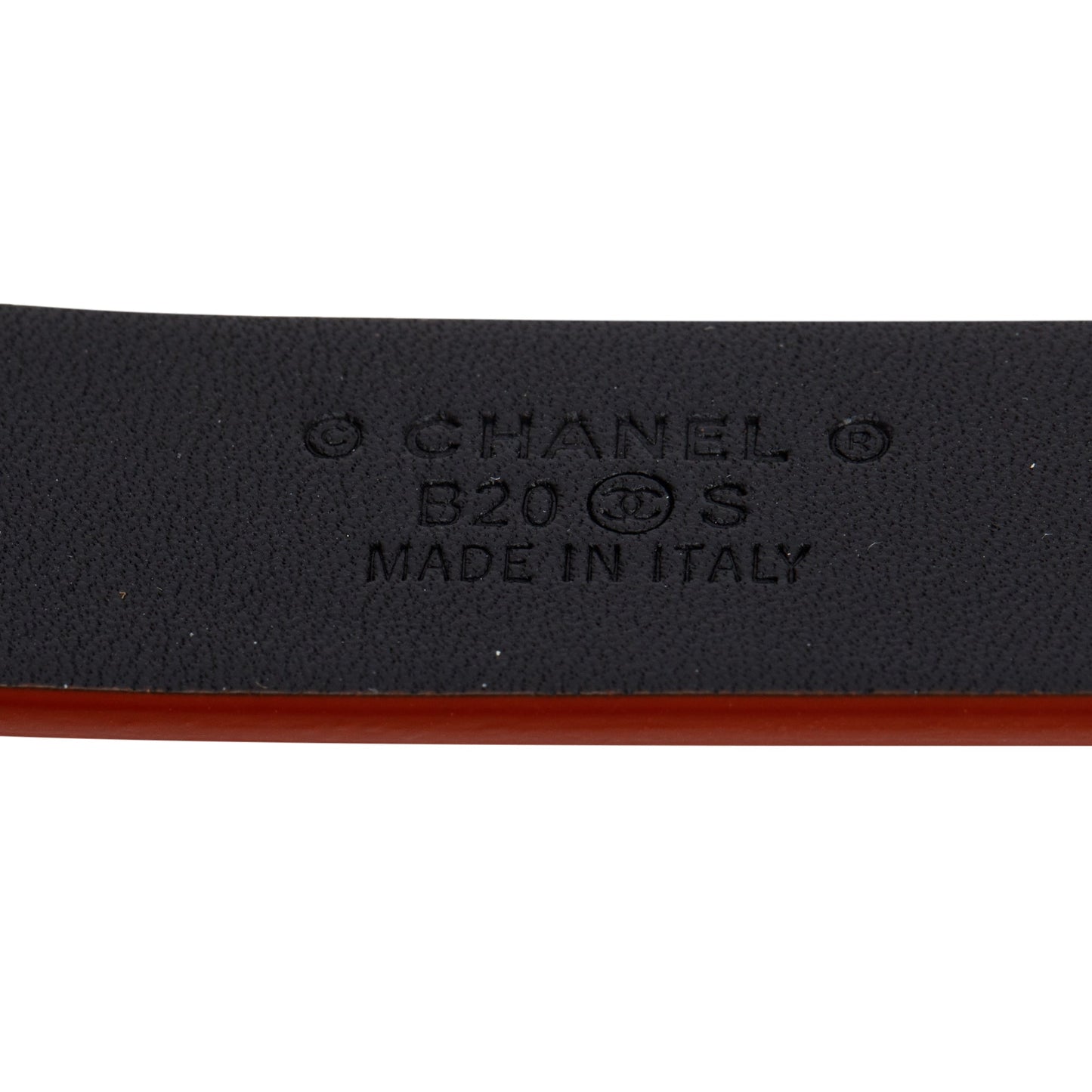 Chanel CC Pearl Belt 75 30 Leather Calfskin Red