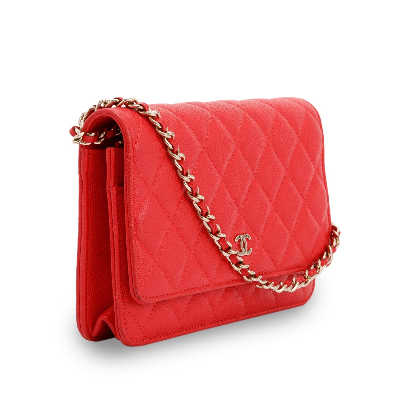 Chanel Caviar Classic on Red Wallet Case