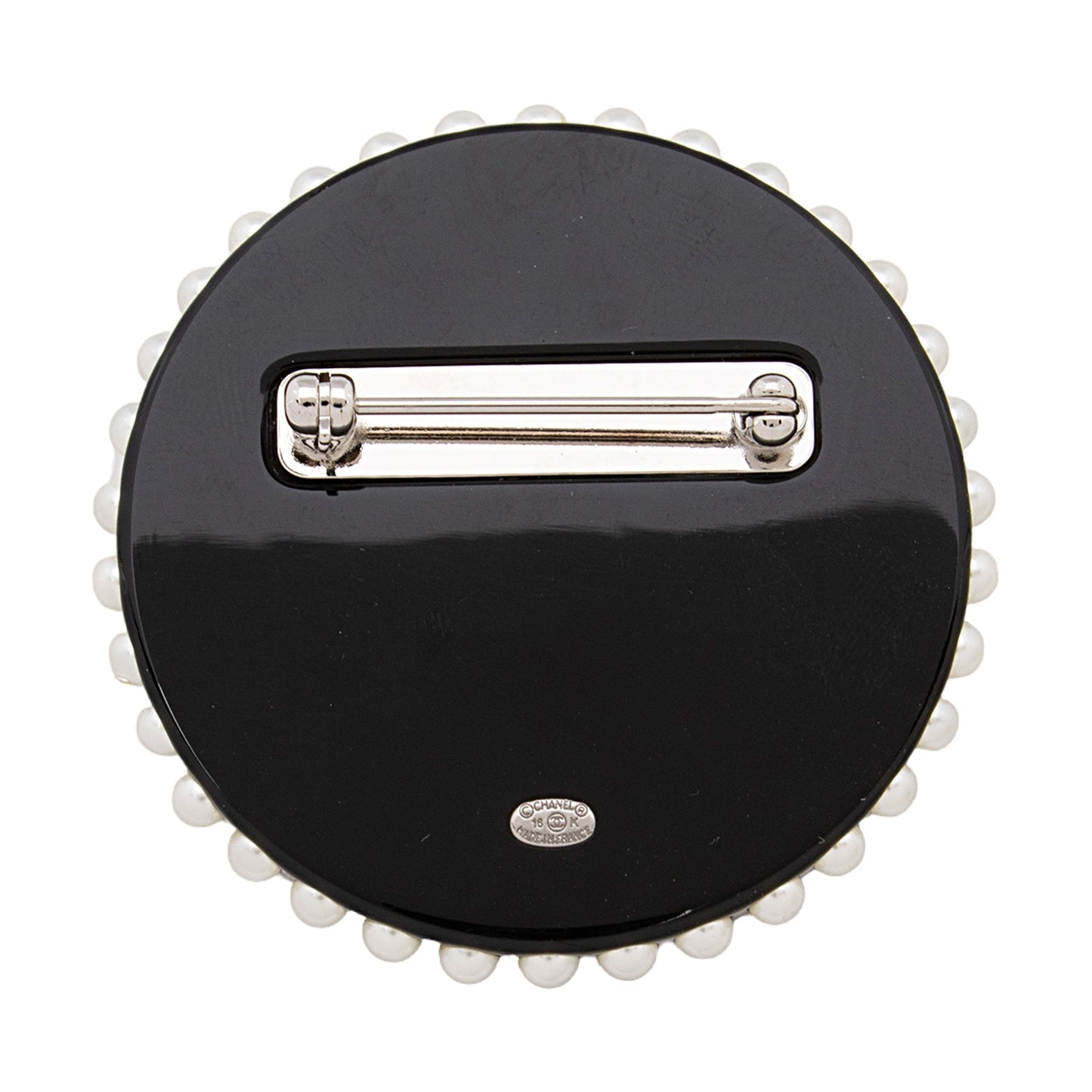 Chanel Resin Crystal Pearl Emoji CC Brooch Handbag