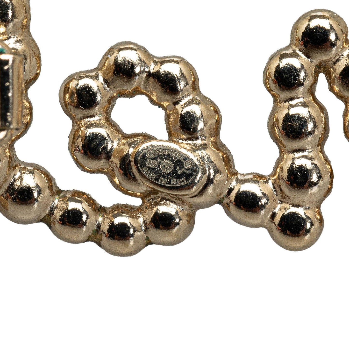 Chanel Rhinestone & Pearl Swirling Logo Barette (Shg-Fwvacm) Bag