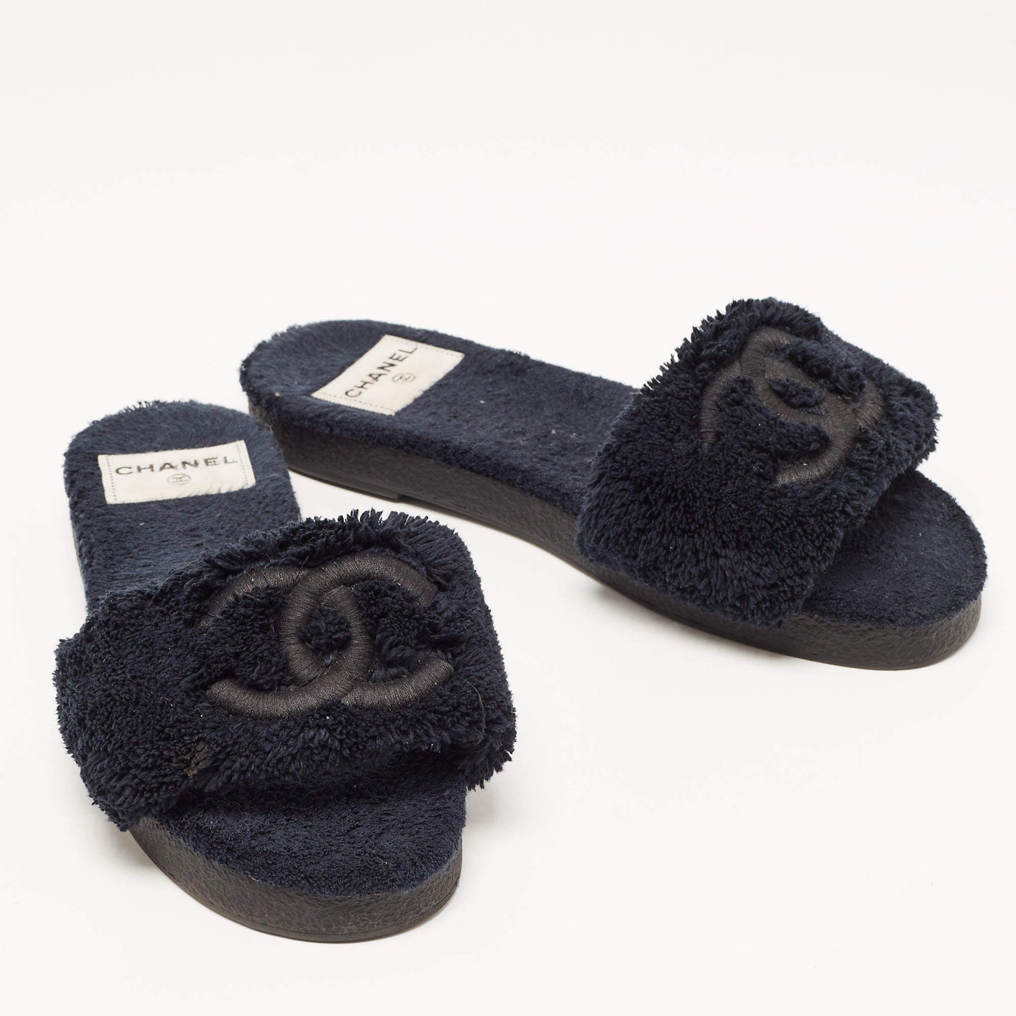 Chanel Cc Shearling Slide Flat Mules Bag