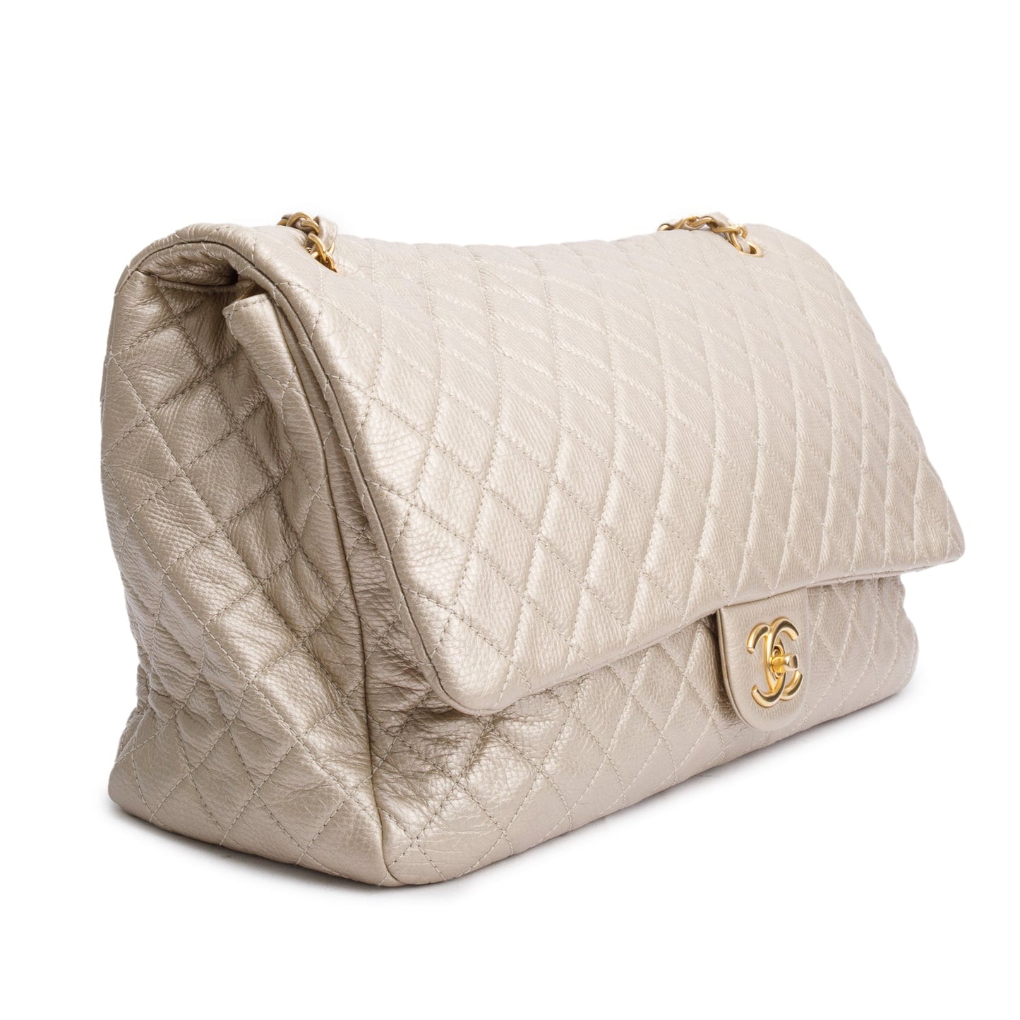 Chanel XL Airline Flap Leather Calfskin Gold Travel Bag