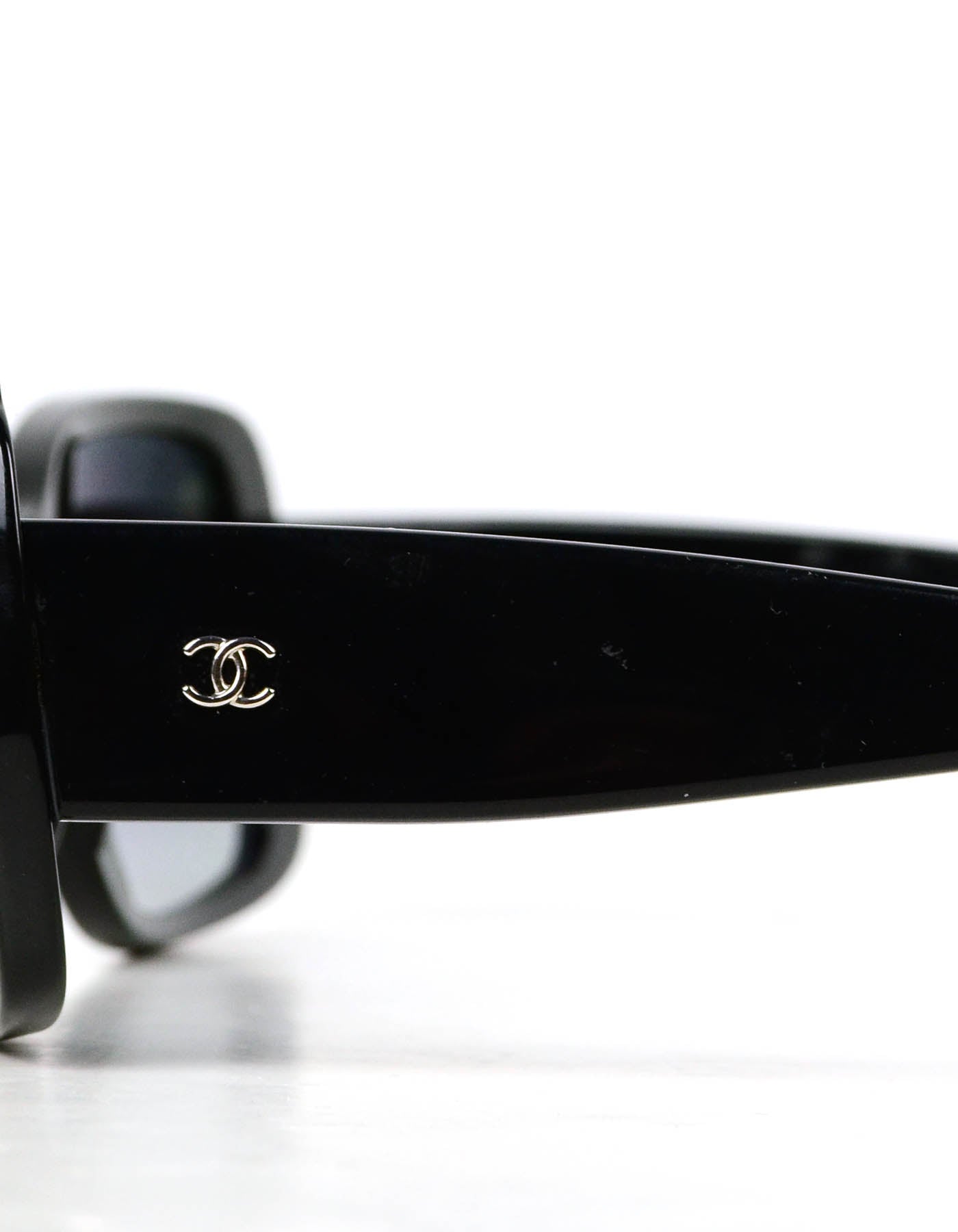 Chanel Black Acetate Coco Silhouette Sunglasses Bag
