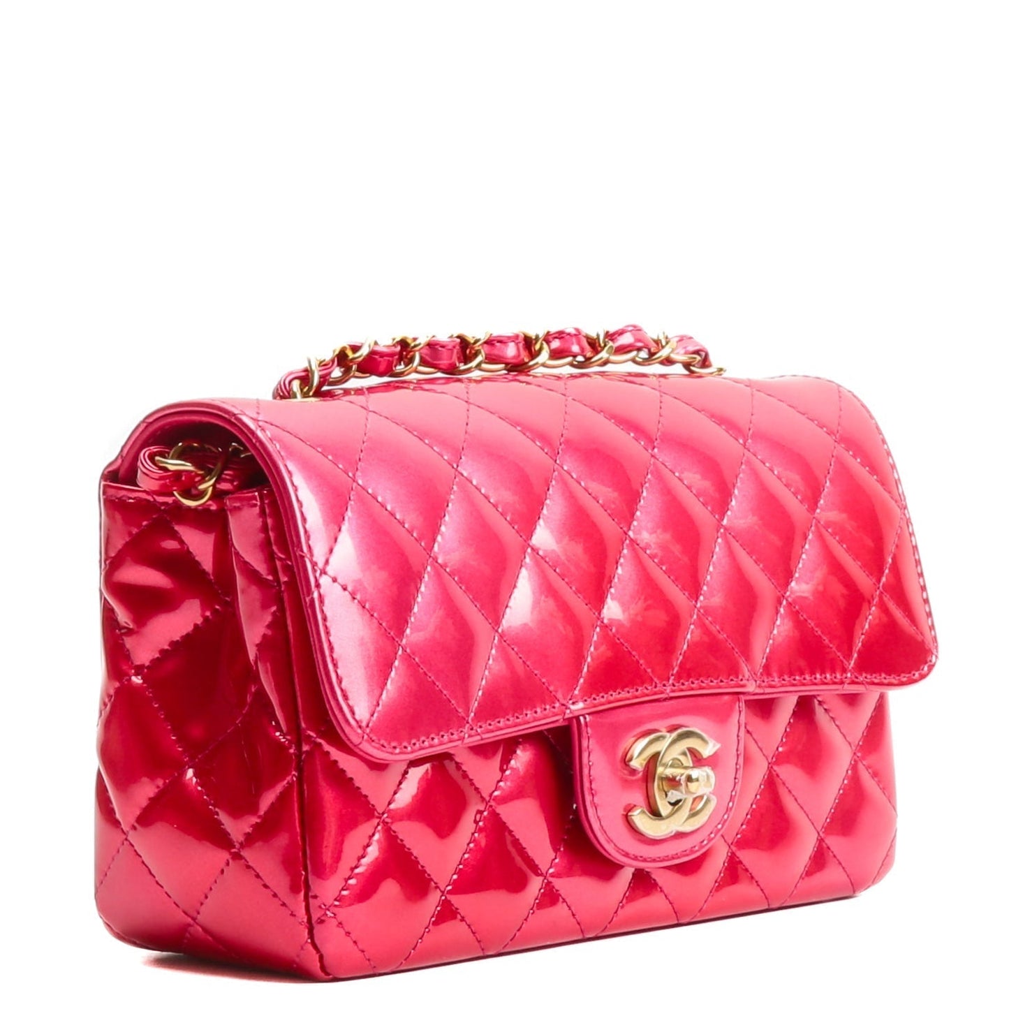 CHANEL Mini Shaded Patent Flap - Fuchsia