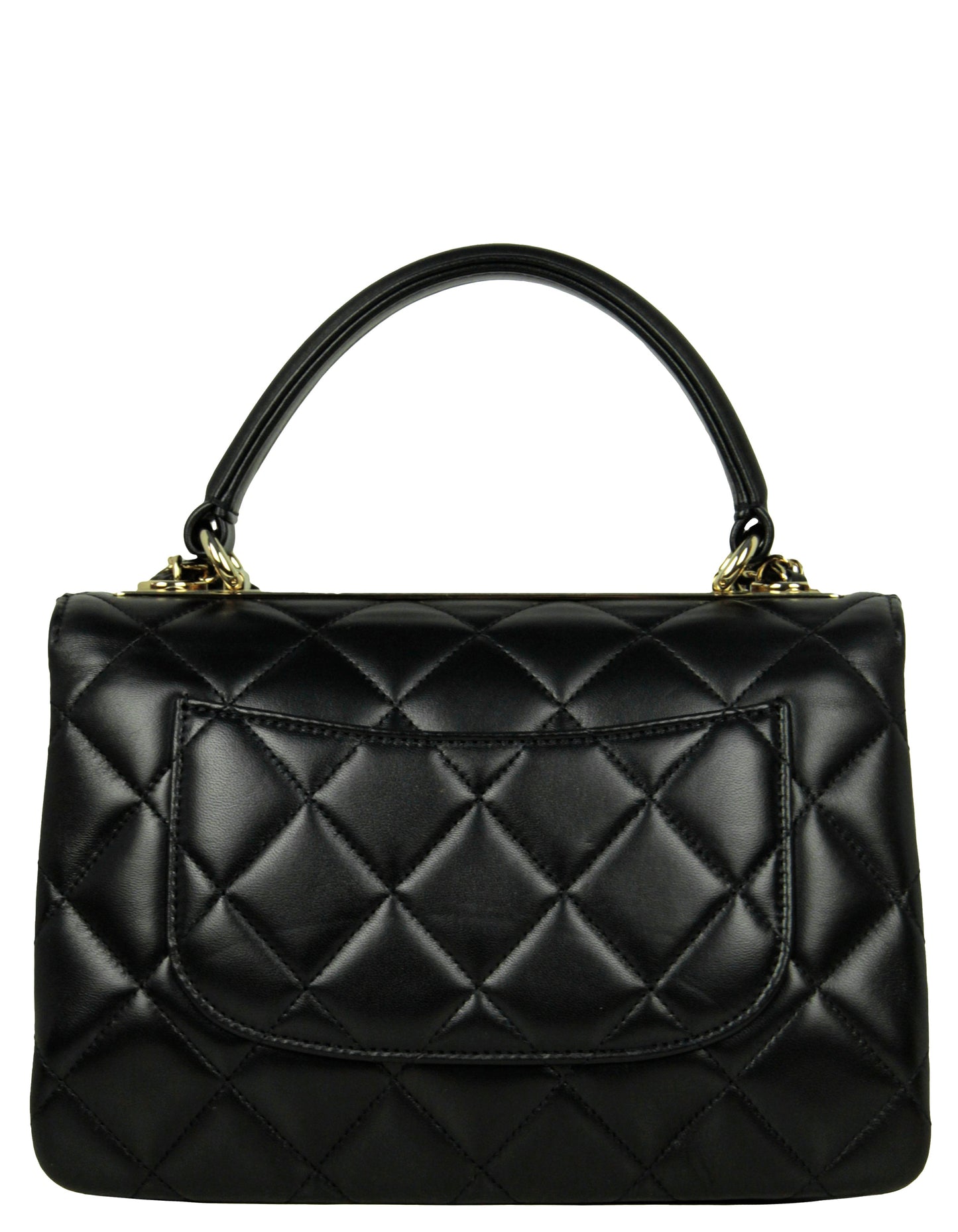 Chanel Black Lambskin Quilted Small Trendy Cc Dual Handle Flap Bag