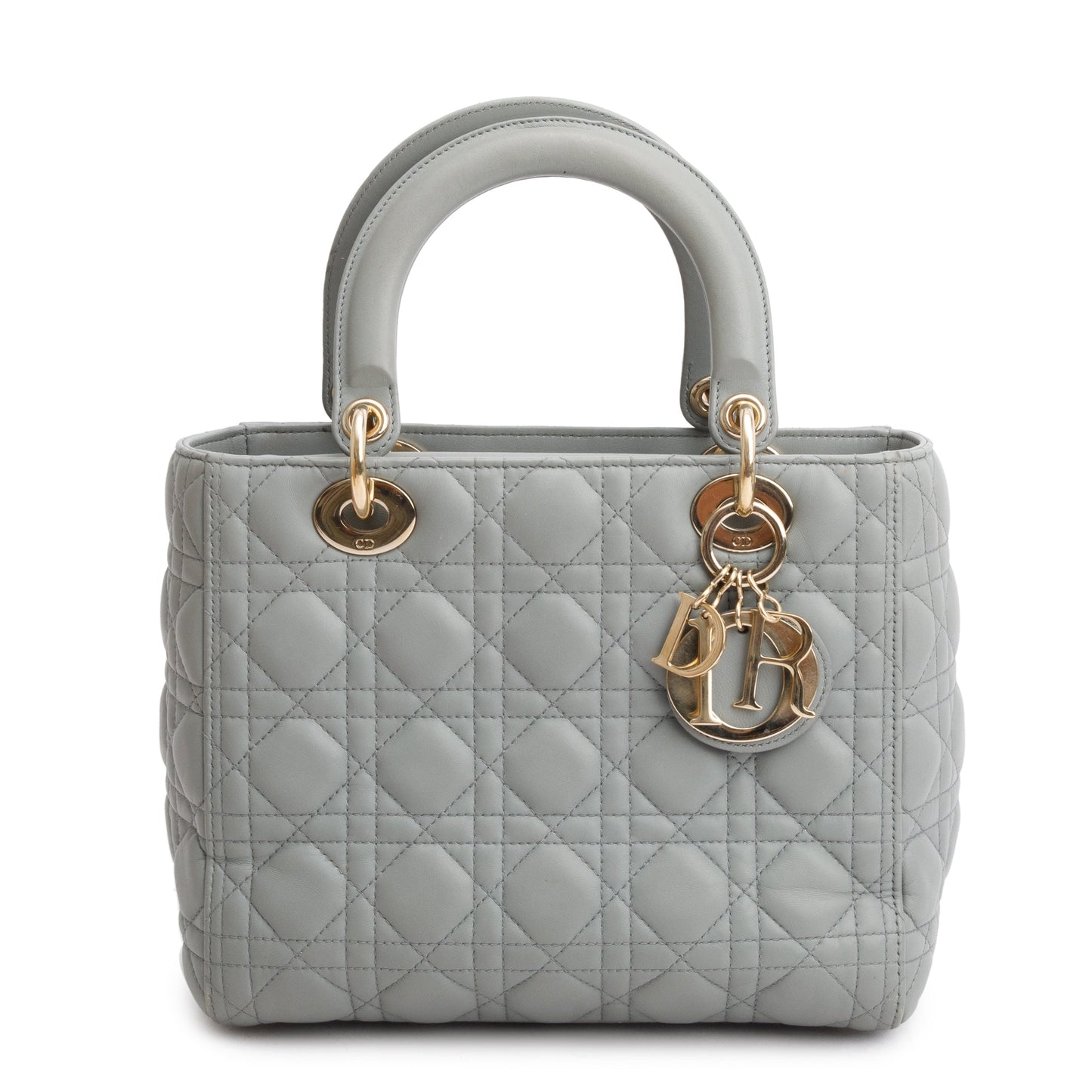 Dior Christian Grey Cannage Lambskin Lady Bag Leather Medium Travel Bag