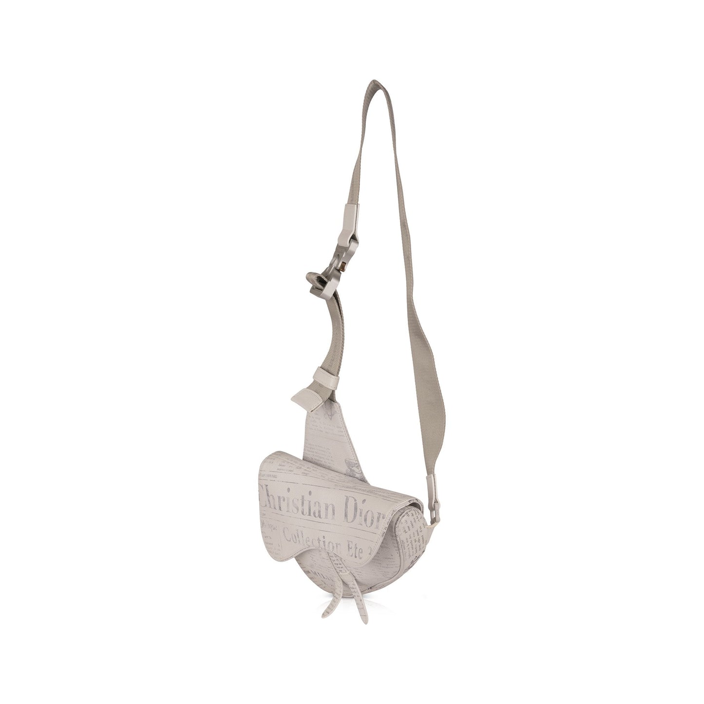Dior Christian Newspaper Print Saddle Bag Travel Bag