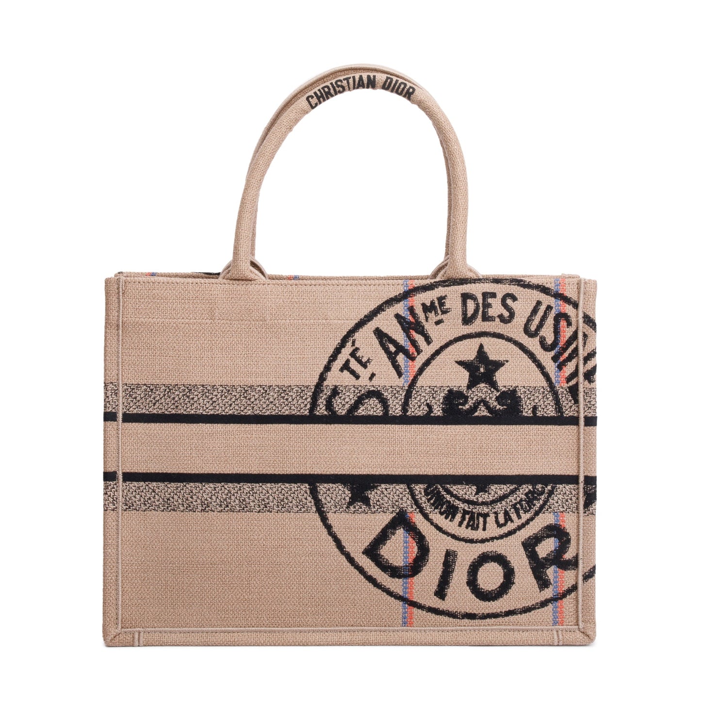 Dior Christian L'Union Fait La Force Book Tote Canvas Beige Tote Bag