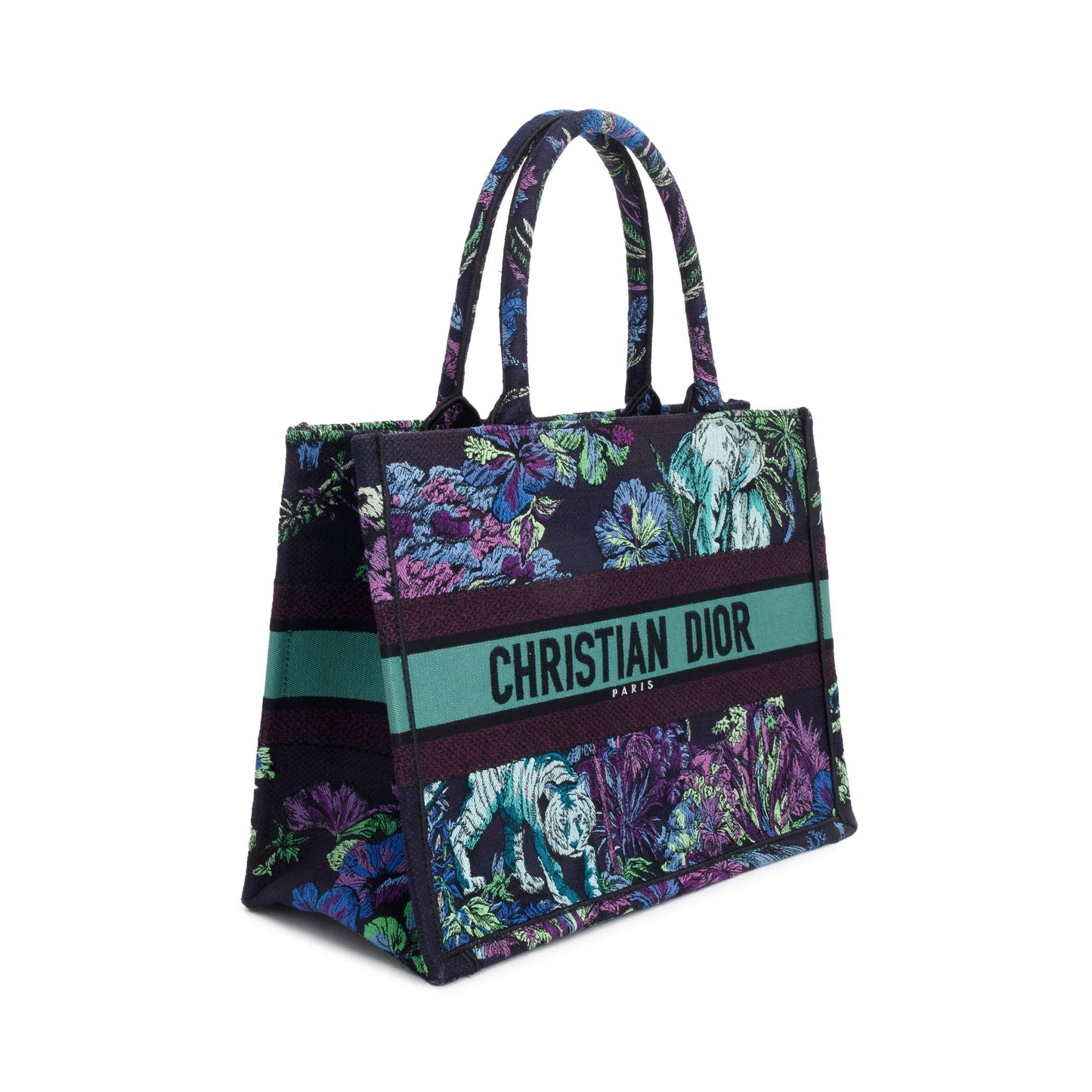 Dior Christian Multicolor Toile De Jouy Voyage Embroidery Canvas Medium Tote Bag