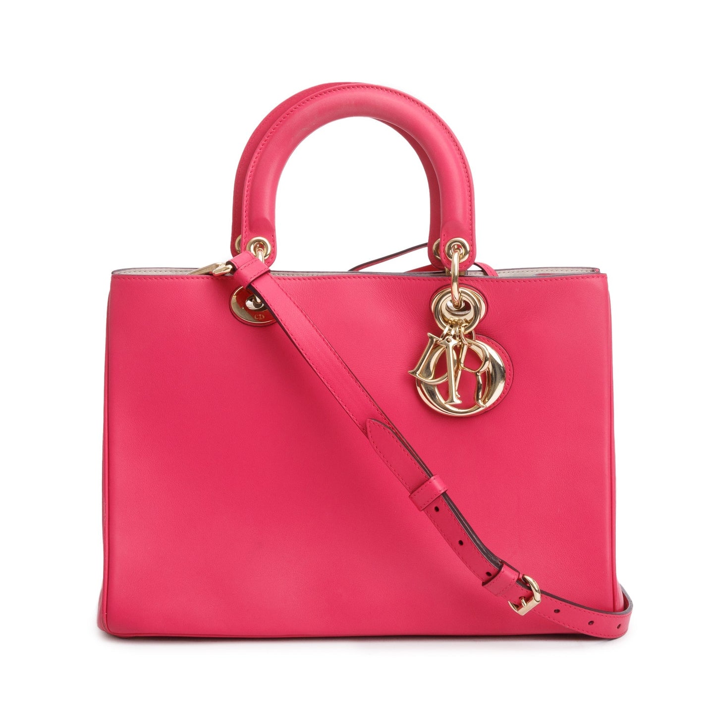 Dior Christian Calfskin issimo Tote Handbag Leather Pink Tote Bag
