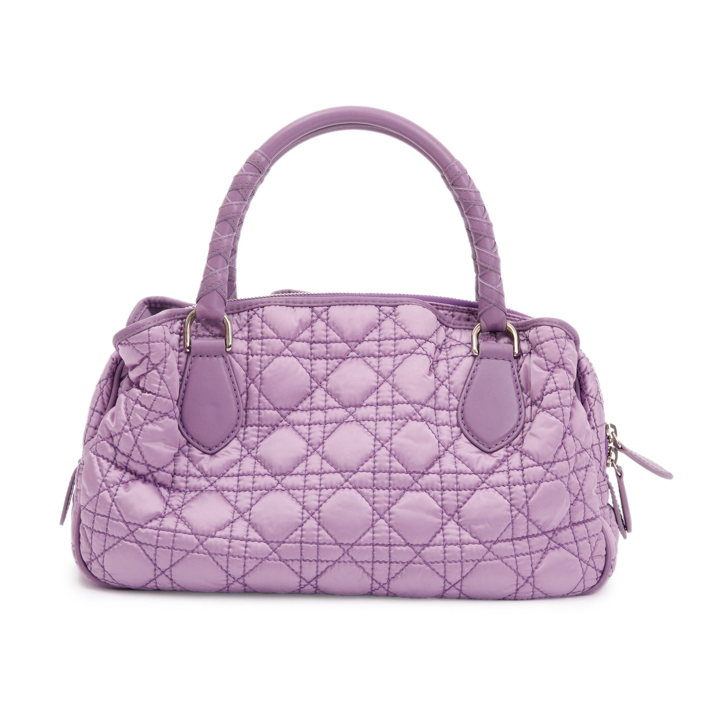Dior Christian Purple Cannage Charming Bag Satin Quilted Travel Bag