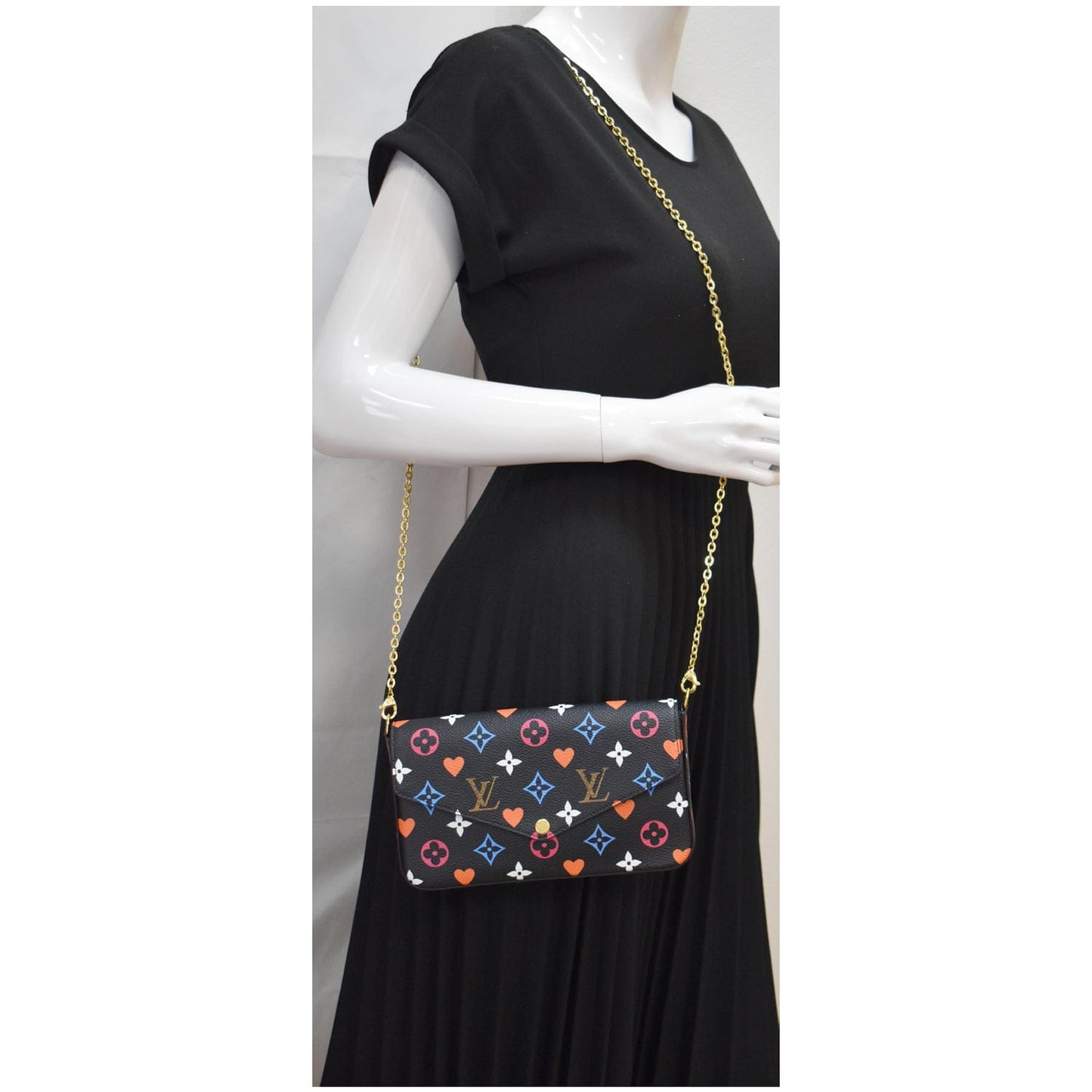 Louis Pochette Felicie Game On Crossbody Bag Canvas