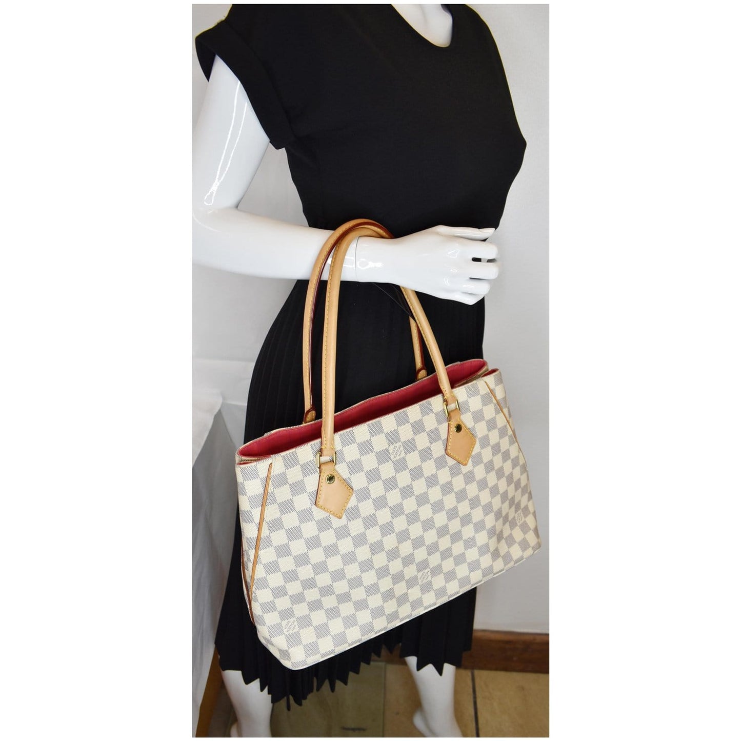 Louis Calvi Damier Azur Shoulder Bag White