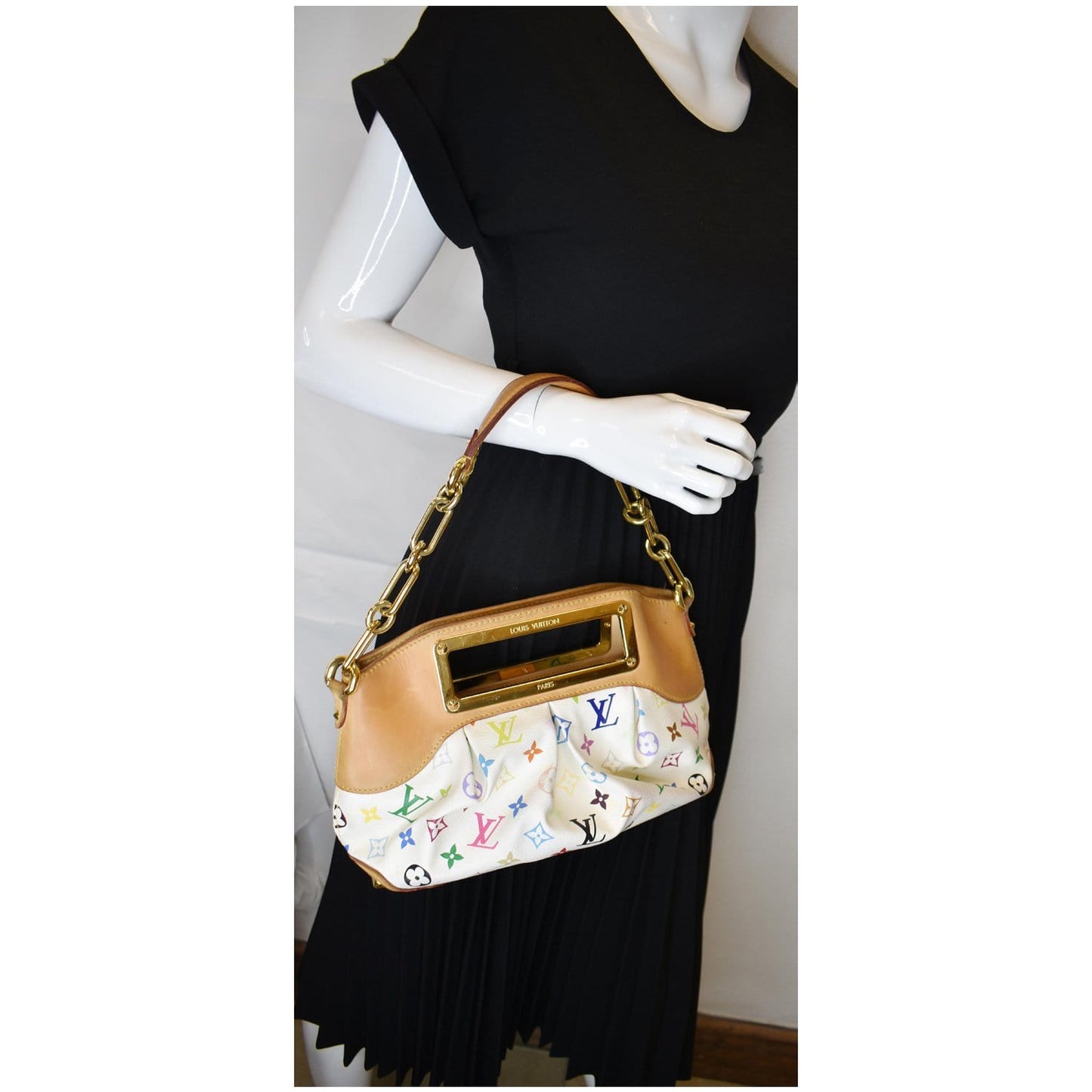 Louis Judy Mm Multicolor Satchel Bag Canvas Monogram Travel Bag