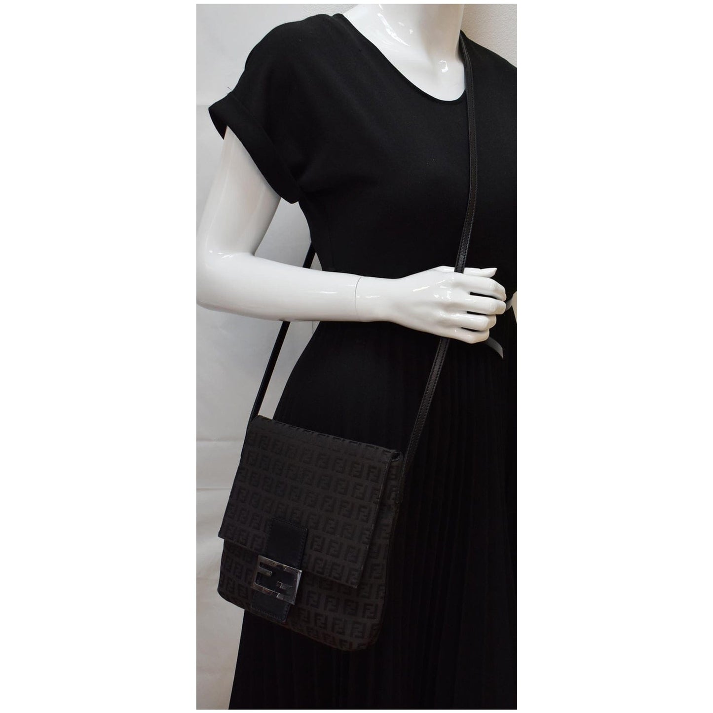 Fendi Zucca Ff Crossbody Bag Canvas Brown