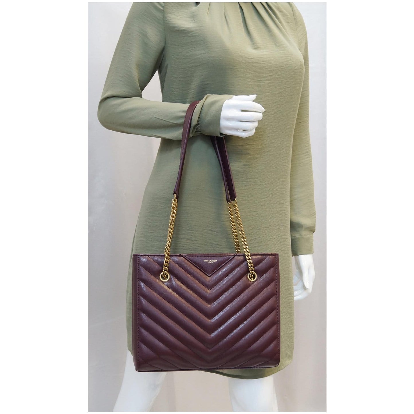 YSL Saint Laurent Saint Tribeca Grain De Poudre Shopping Bag Small Tote Bag