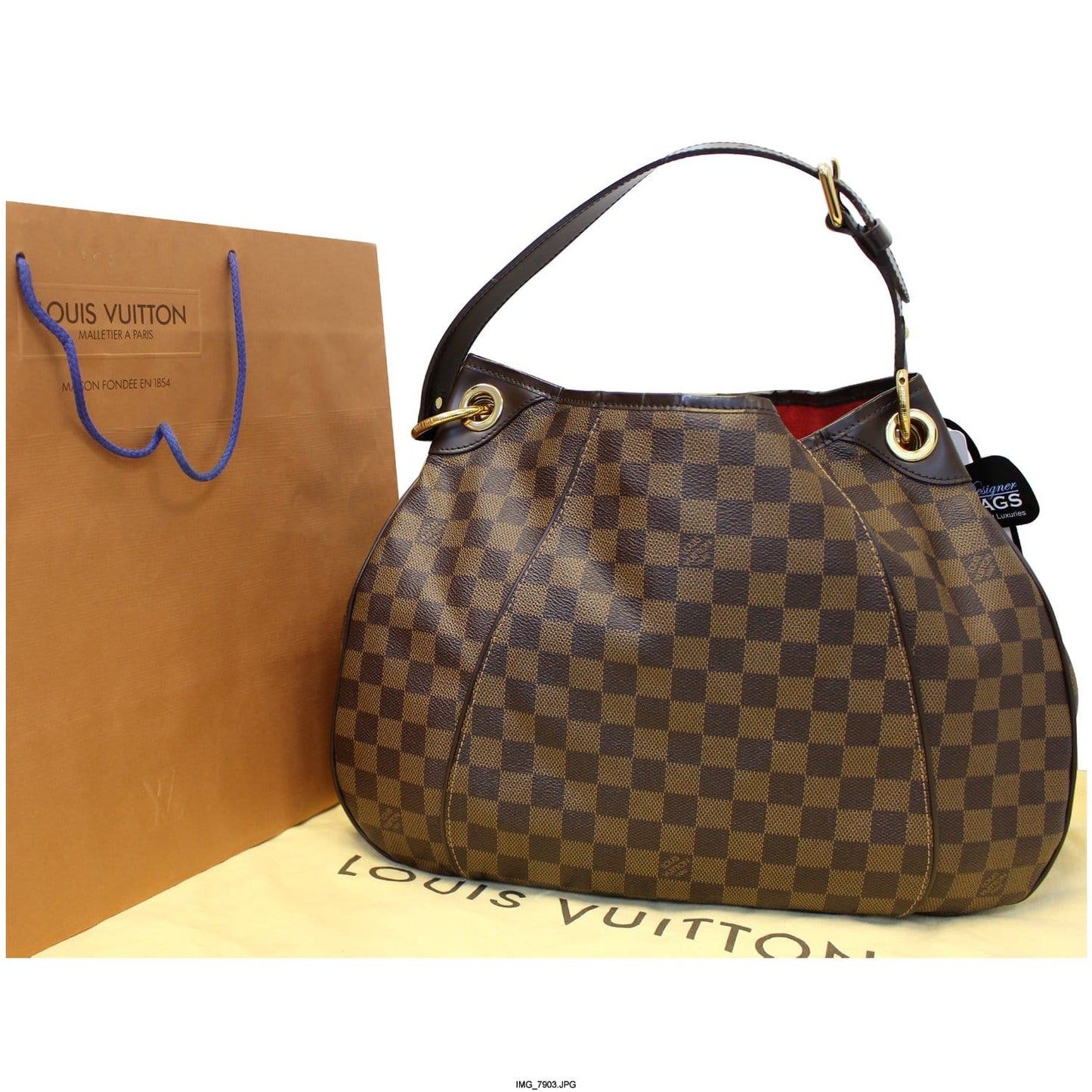 Louis Galliera Pm Damier Ebene Shoulder Bag