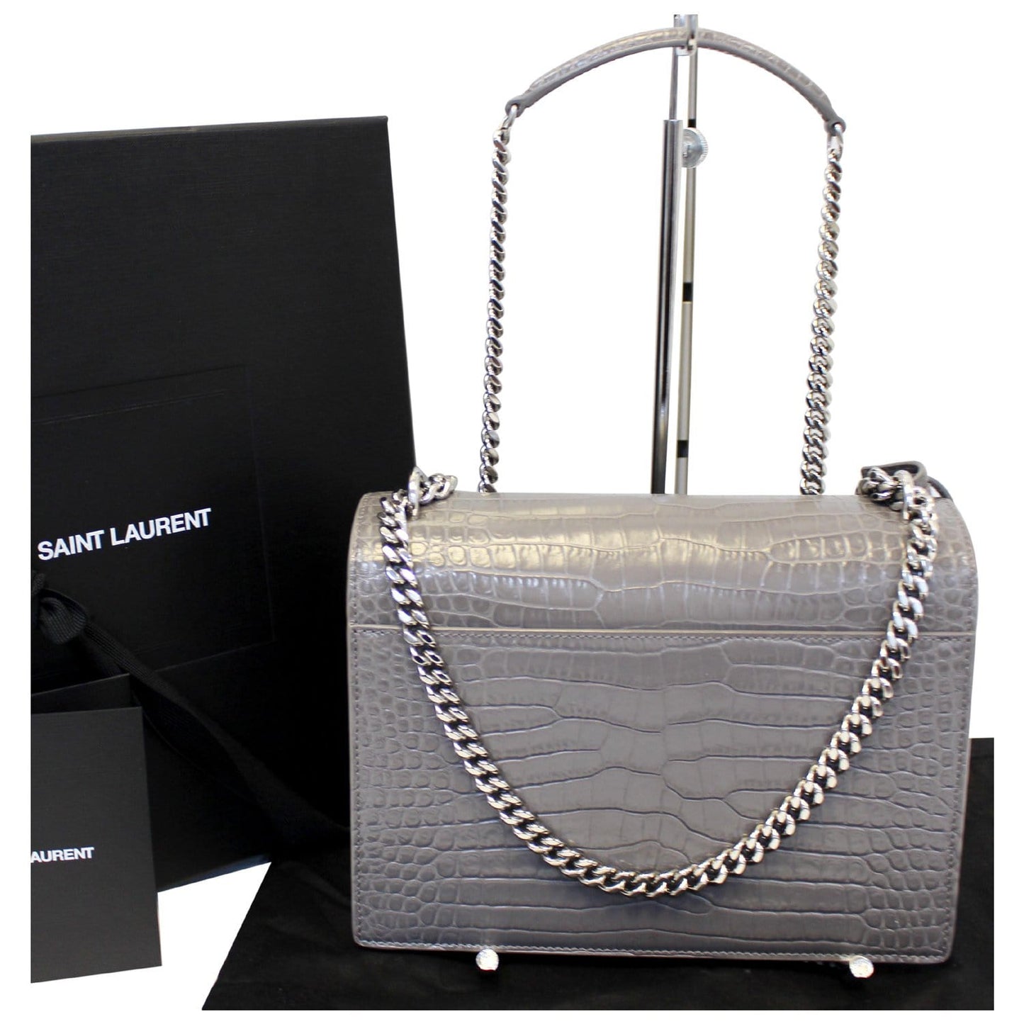 Saint Sunset Crocodile Embossed Crossbody Bag Leather Medium