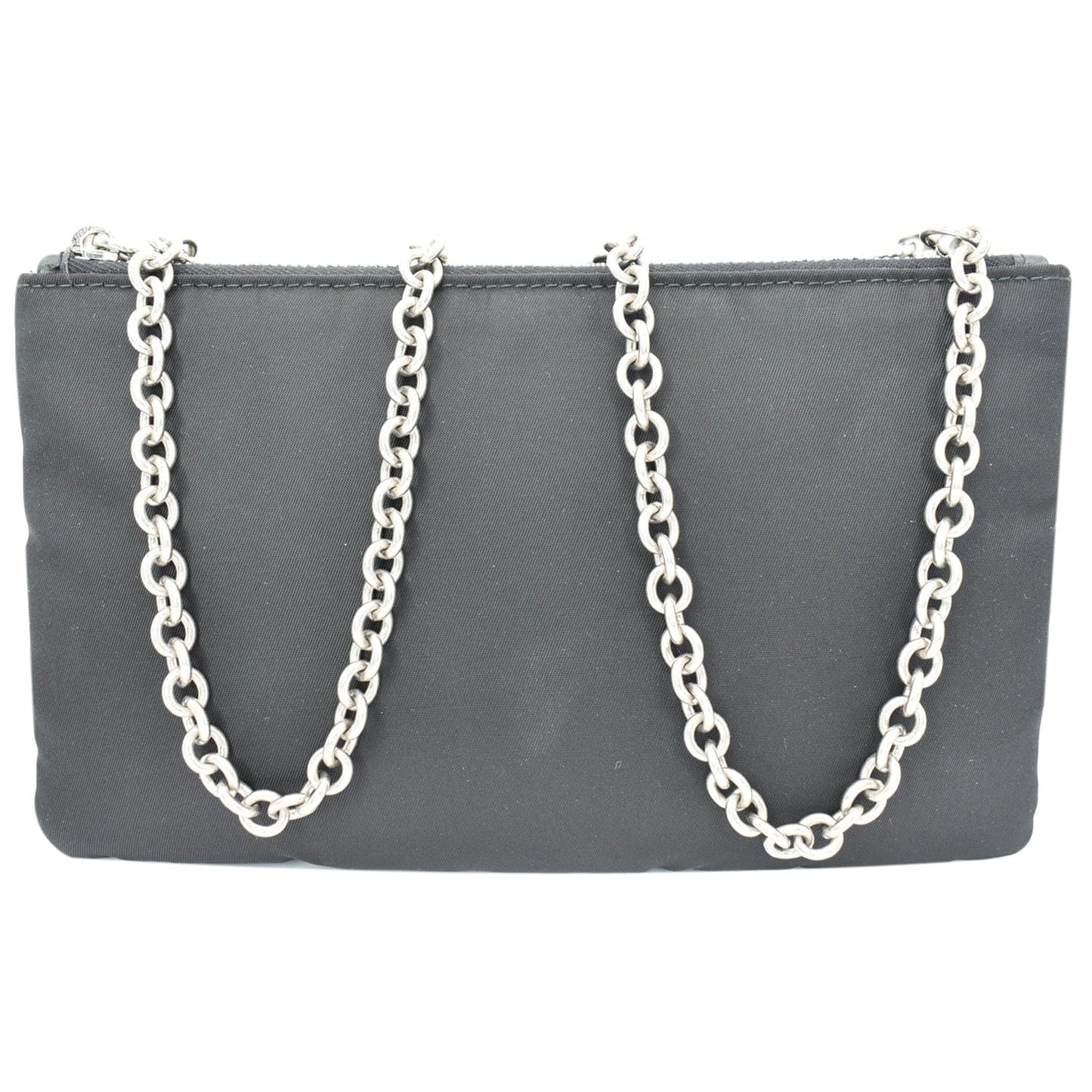 Prada Chain Crossbody Bag Nylon Black