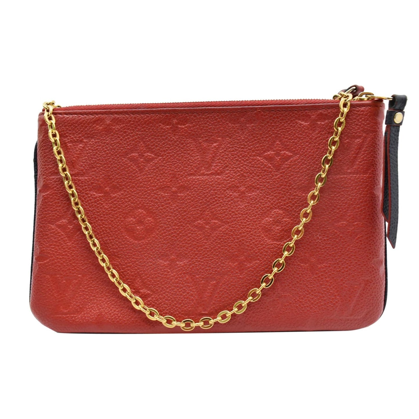 Louis Double Zip Pochette Empreinte Crossbody Bag Monogram Blue