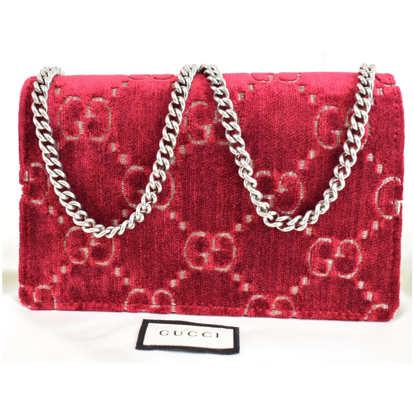 Gucci Dionysus Super Velvet Shoulder Bag Red Mini
