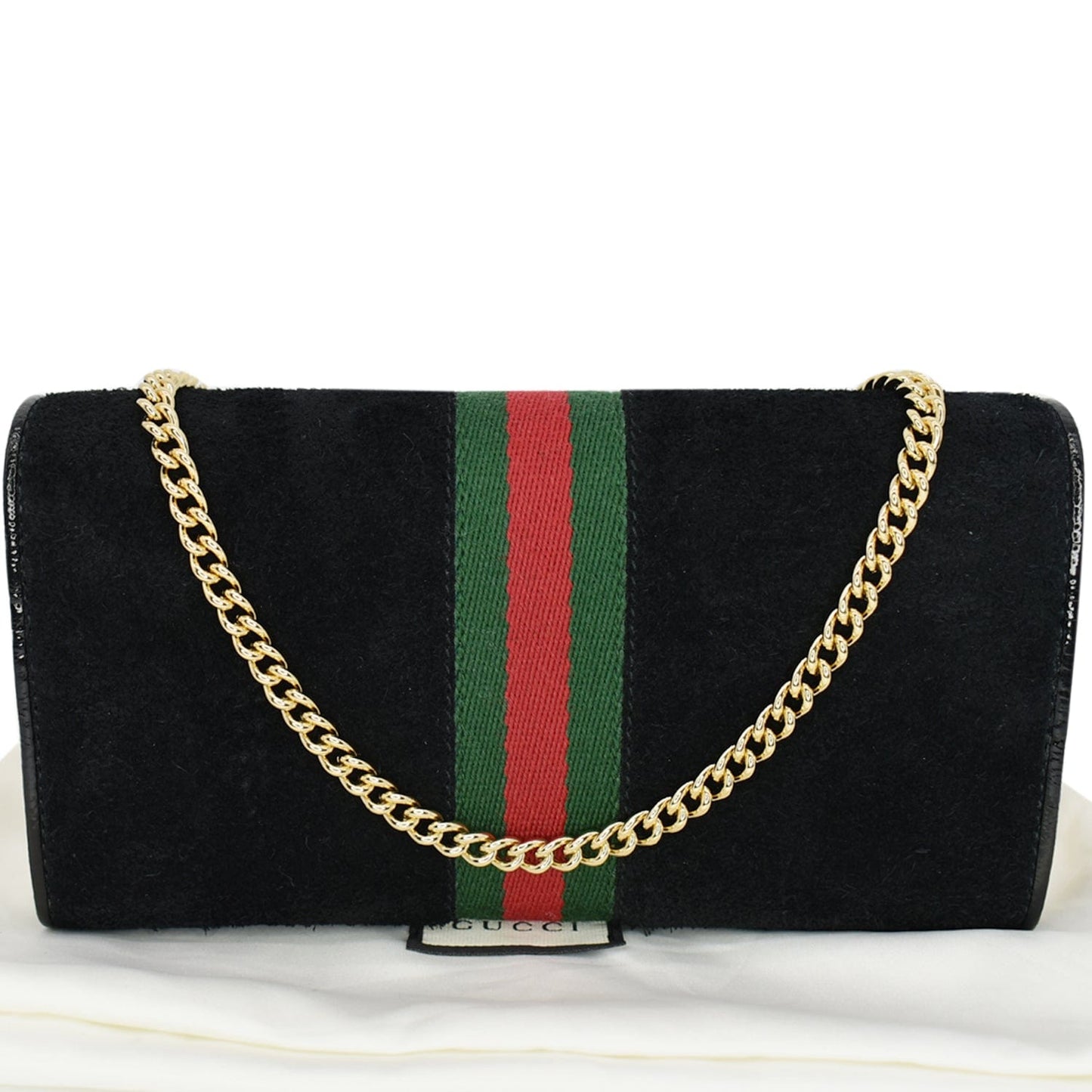 Gucci Ophidia New Rep Web Wallet On Chain Leather Suede Crossbody Bag