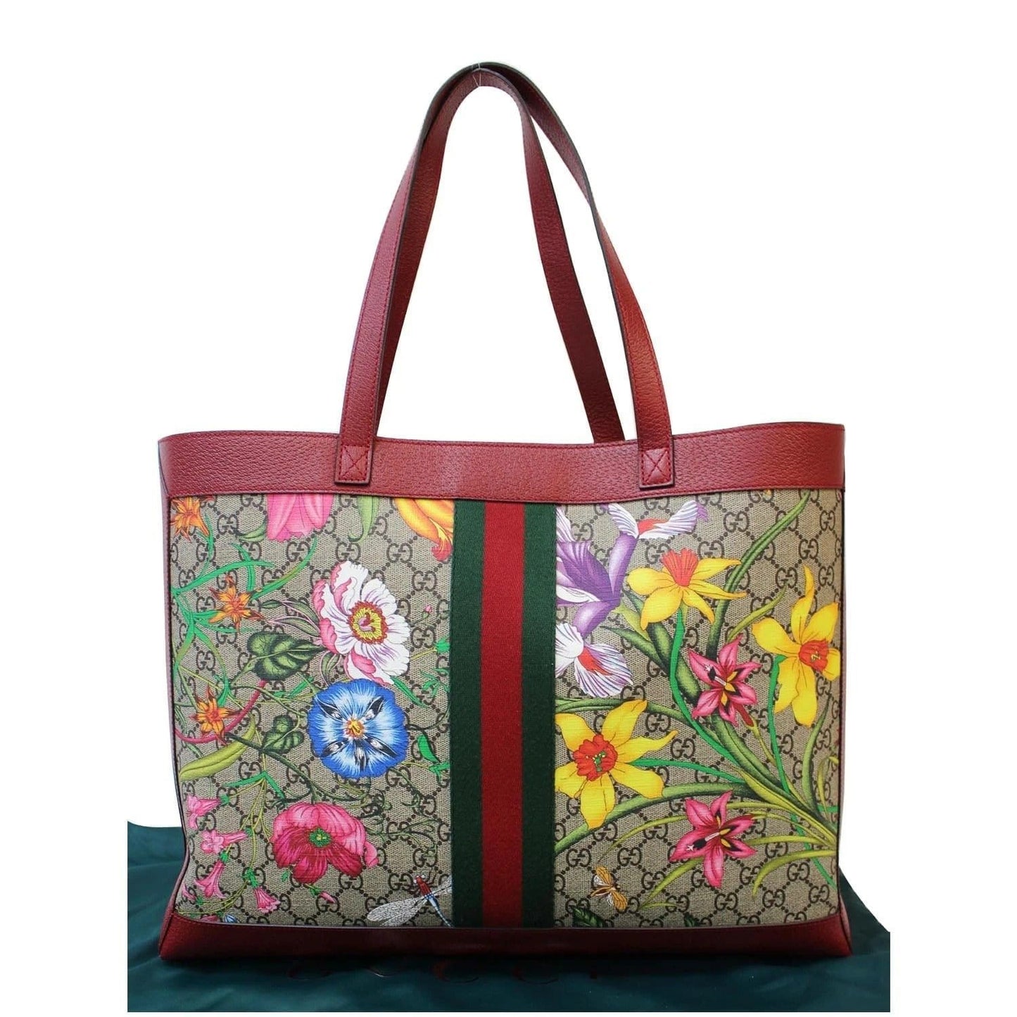 Gucci Ophidia Flora Tote Bag Red Medium