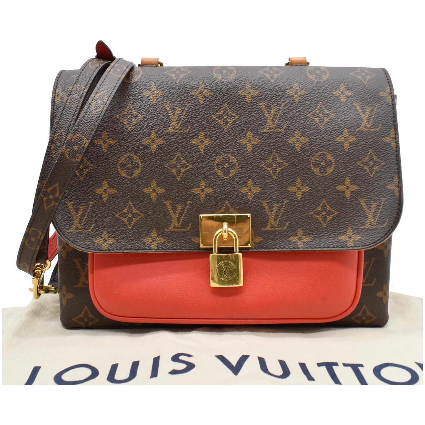 Louis Marignan Shoulder Bag Coquelicot Canvas Monogram