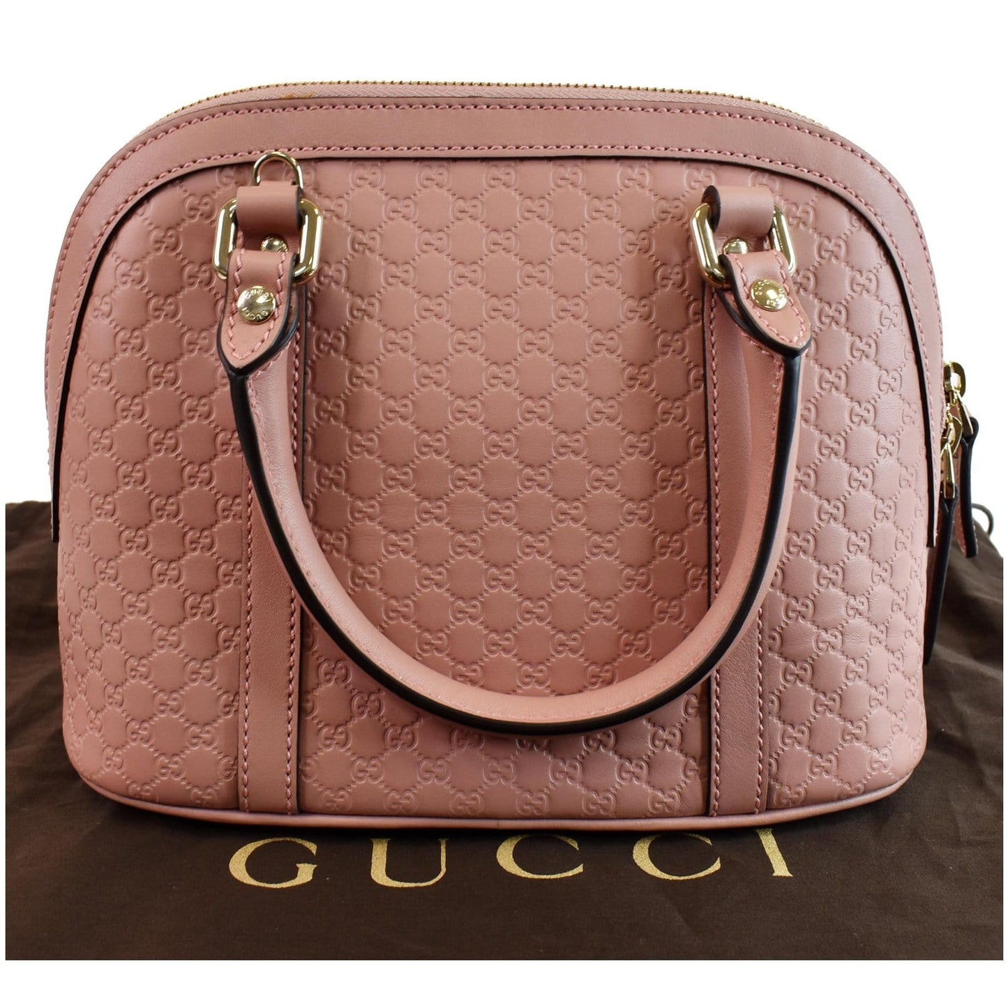 Gucci Dome Micro ssima Shoulder Bag Leather Pink