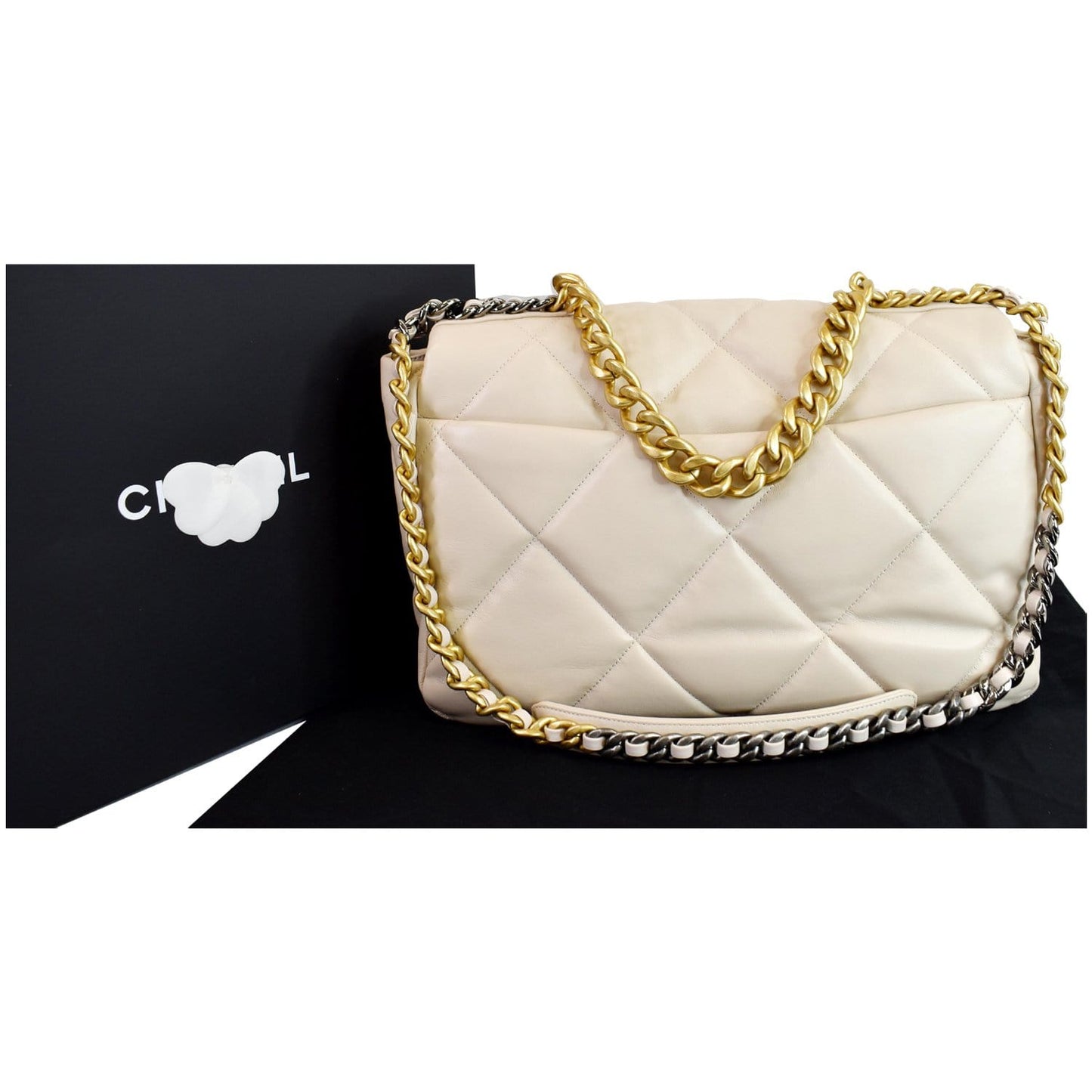 Chanel Maxi Goatskin Shoulder Bag Leather Quilted