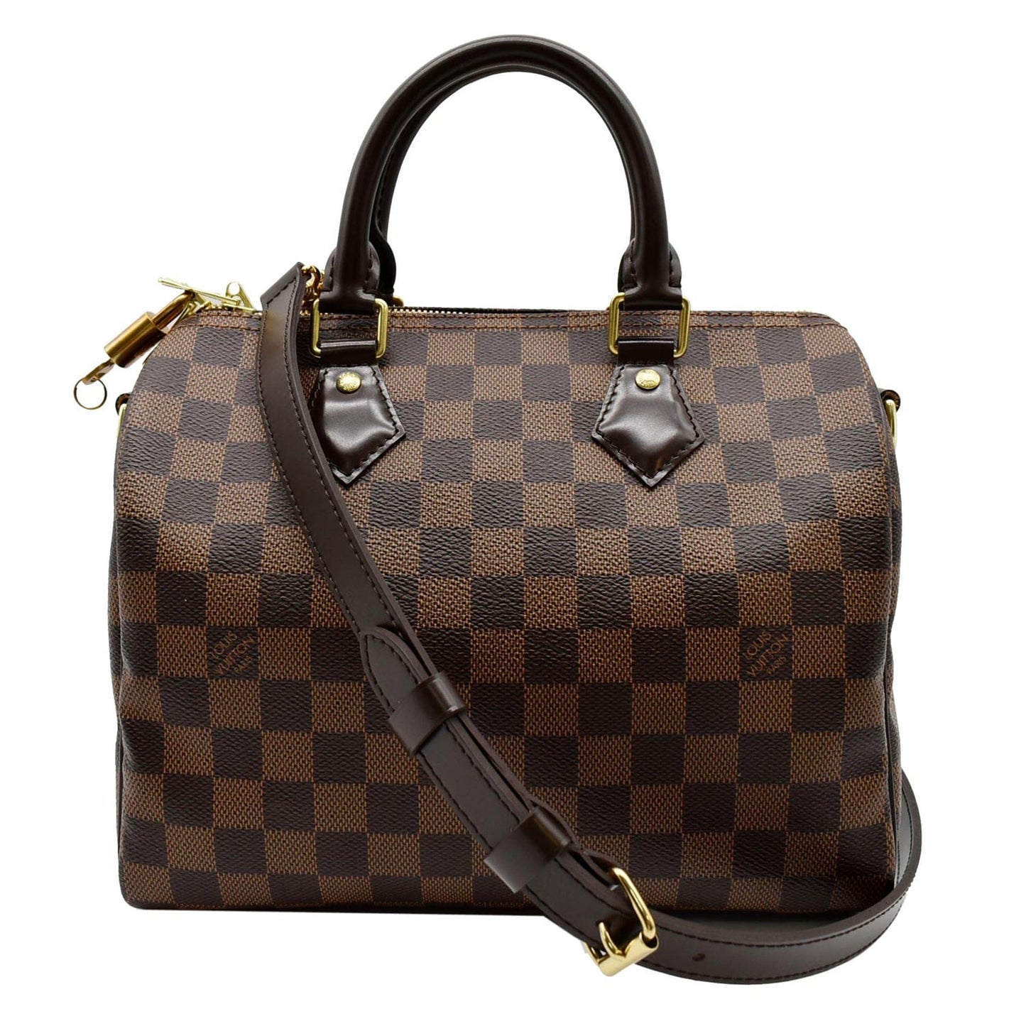 Louis Speedy Bandouliere Damier Ebene Crossbody Bag Brown