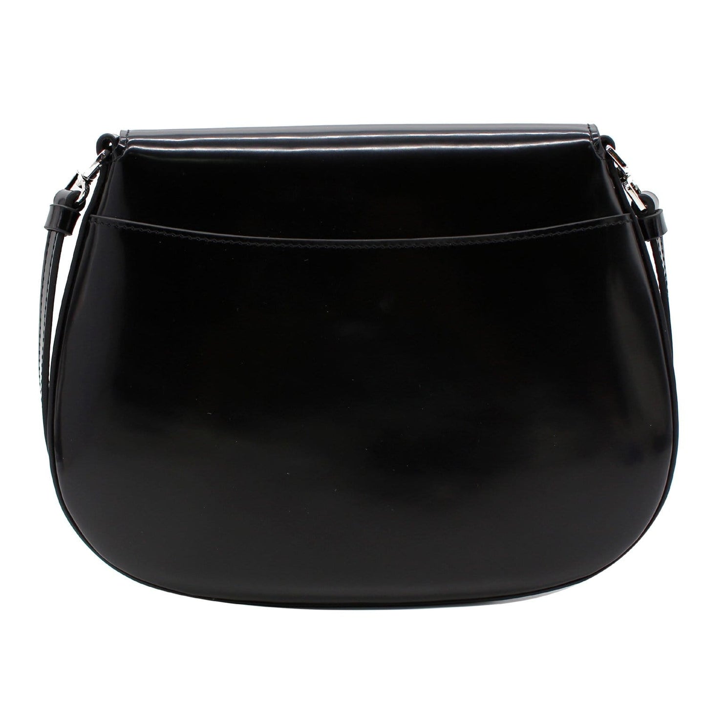 Prada Cleo Brushed Shoulder Bag Leather Black