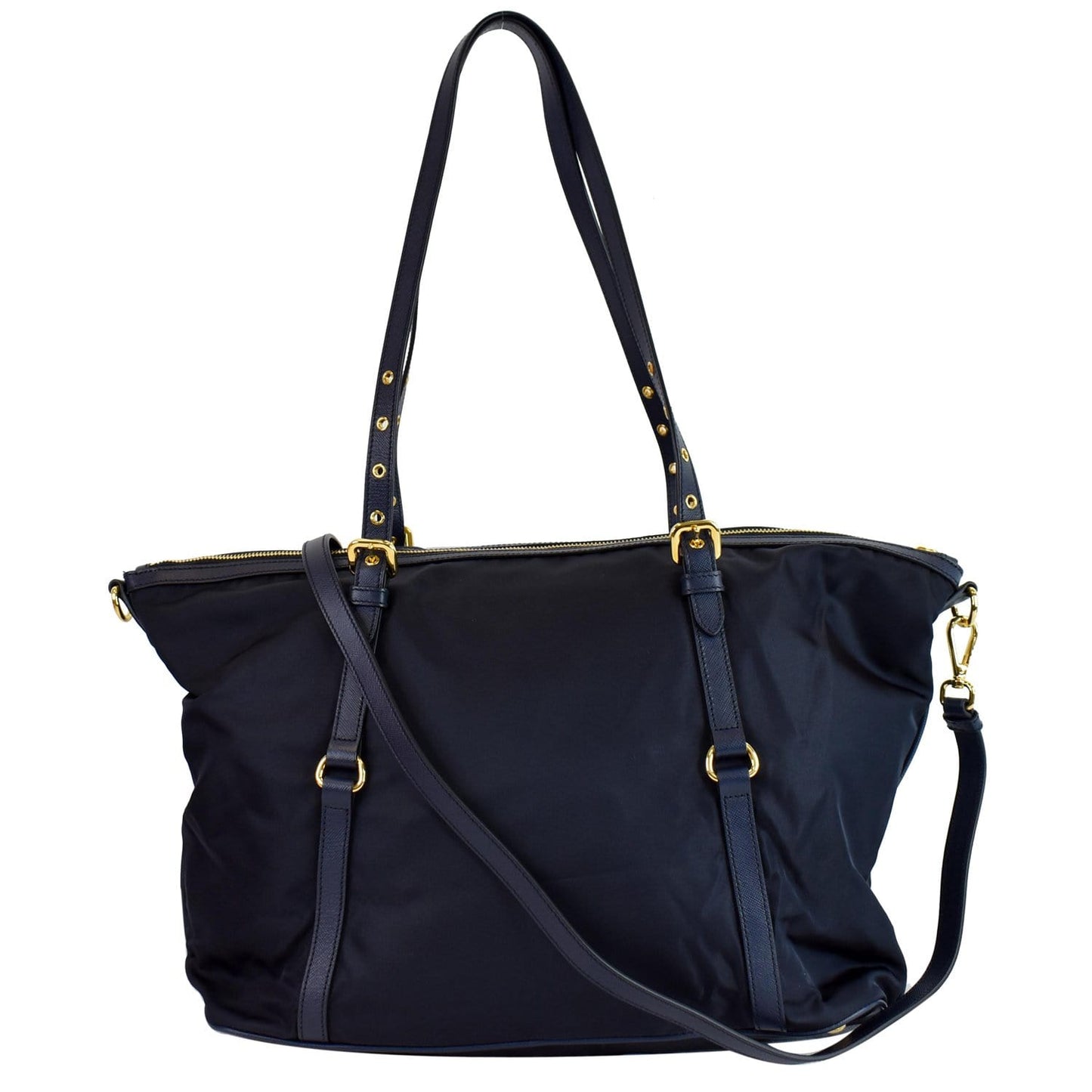 Prada Tessuto Saffiano Tote Shoulder Bag Nylon Blue