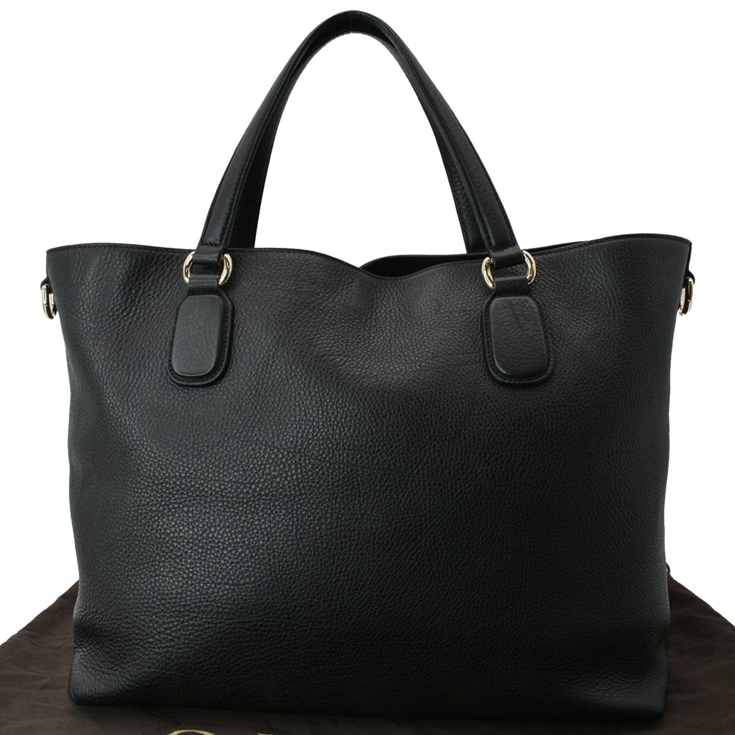 Gucci Soho Tassel Pebbled Tote Bag Sold Leather Black