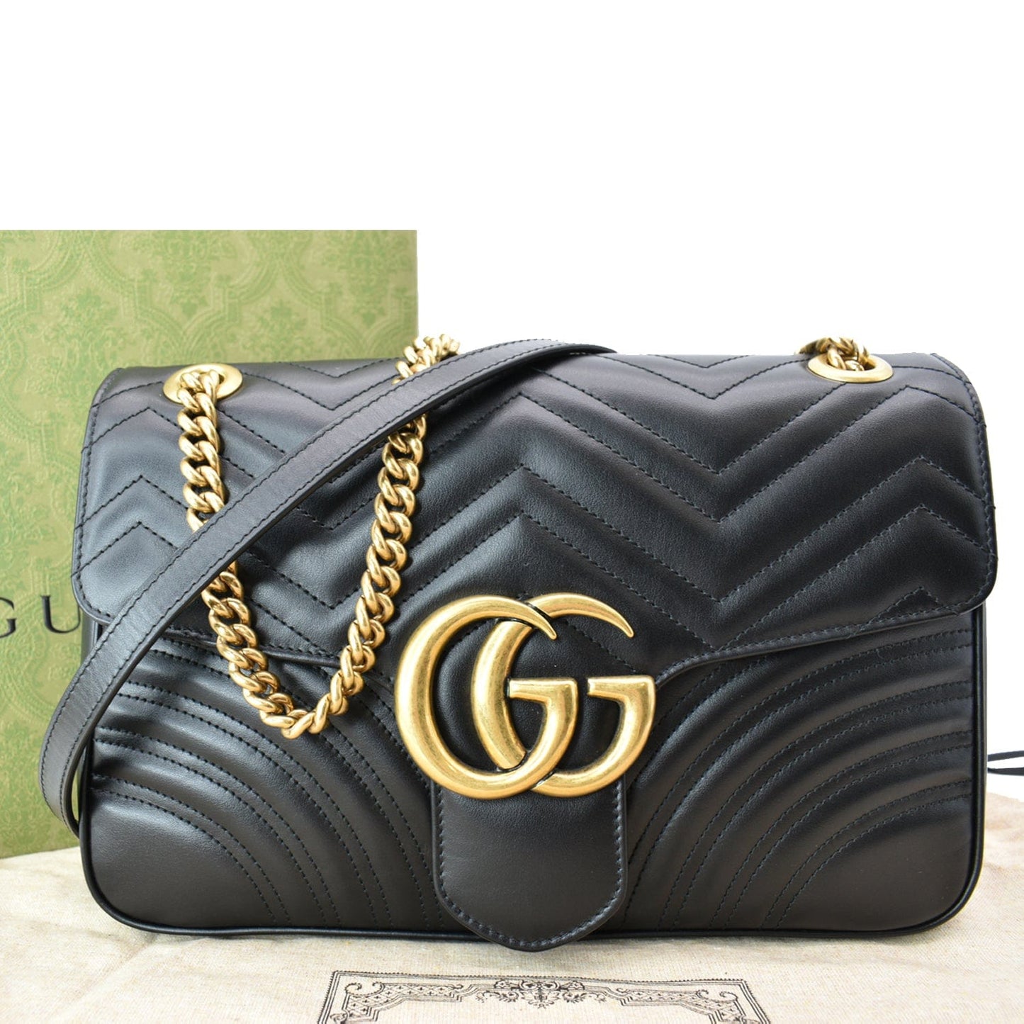 Gucci Marmont Shoulder Bag Matelasse Black
