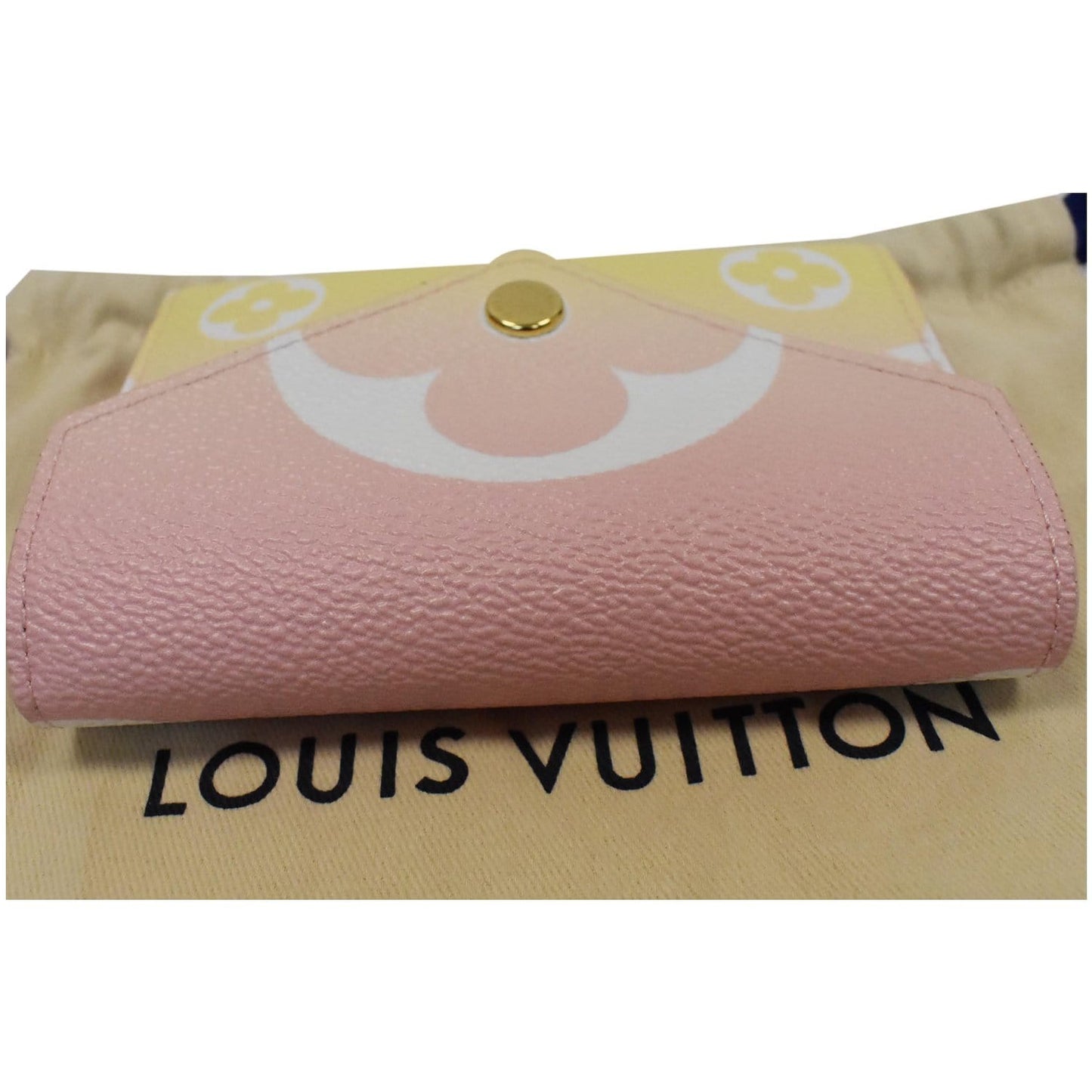 Louis Victorine Compact Wallet Clutch Bag Monogram Pink