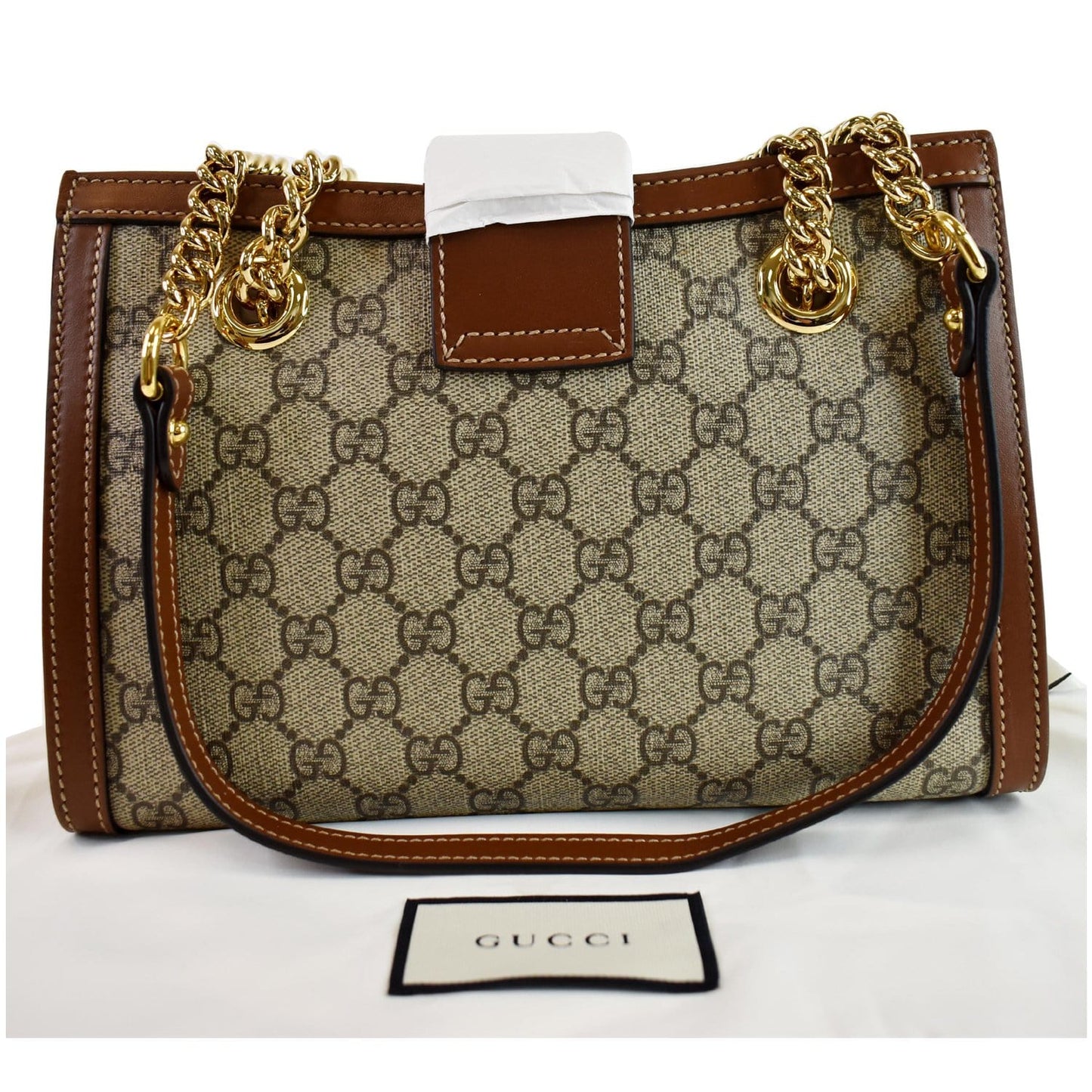 Gucci Padlock Supreme Shoulder Bag Ebony Canvas Beige Ebony 498156