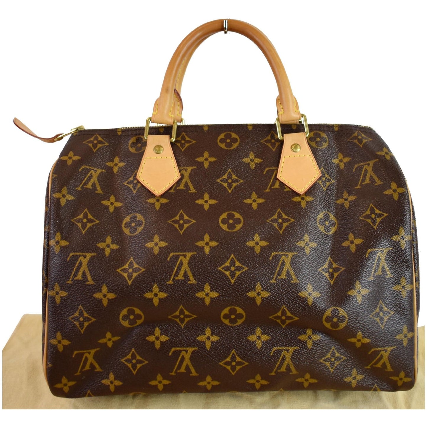 Louis Speedy Satchel Bag Canvas Monogram Travel Bag Brown 3