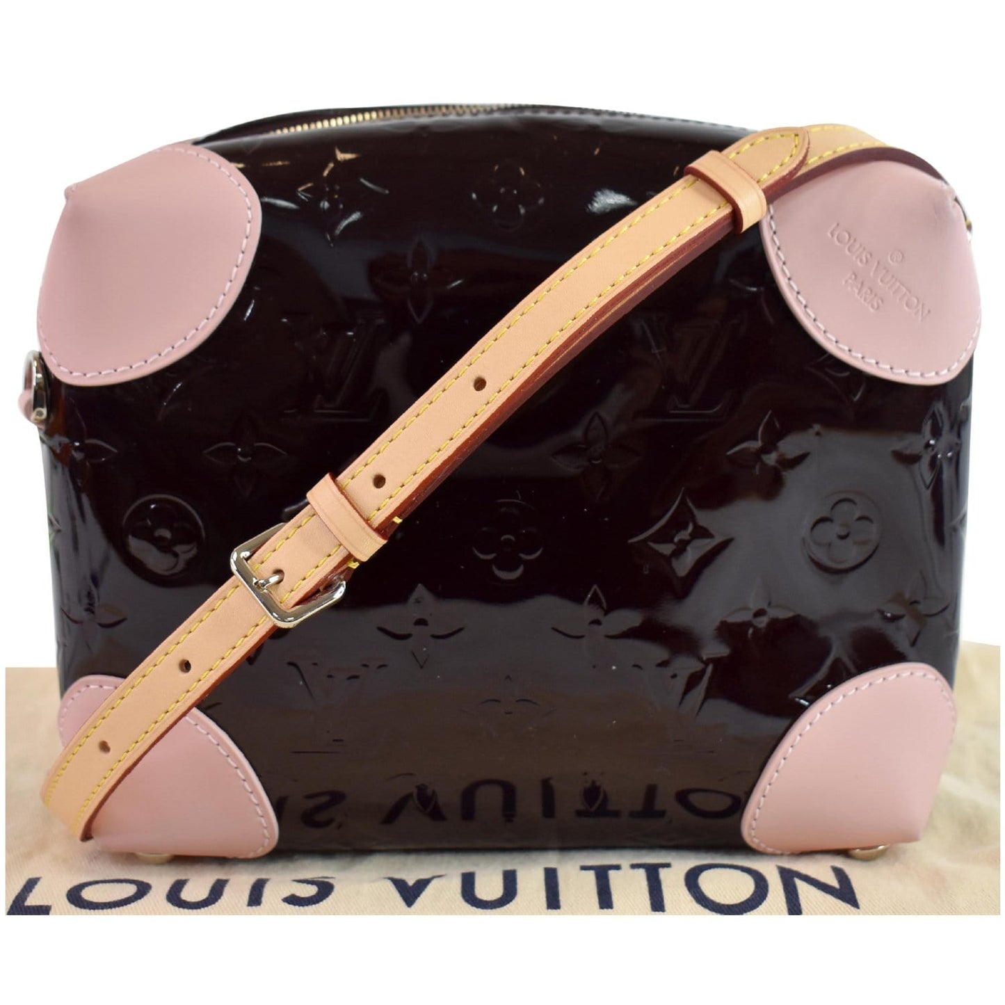 Louis Venice Vernis Shoulder Bag Amarante Leather Monogram