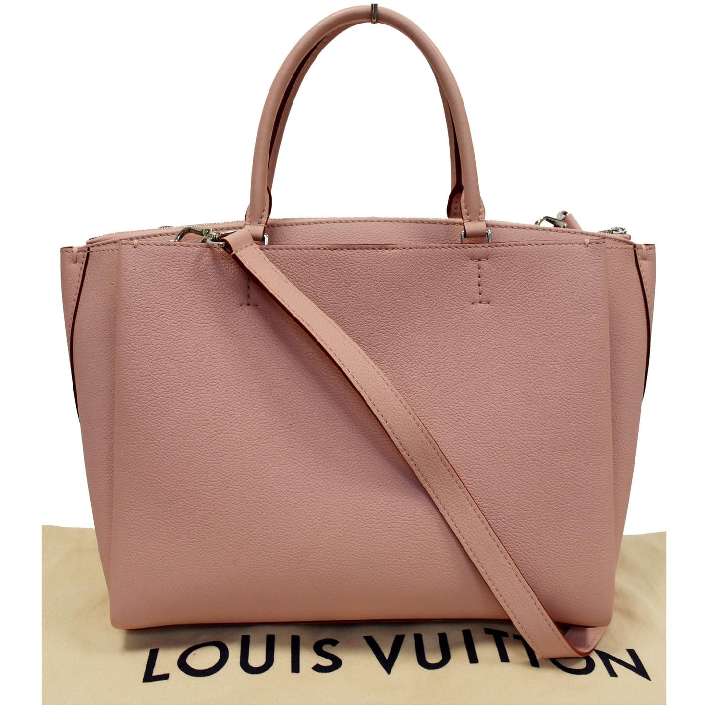 Louis Lockmeto Calfskin Tote Bag Rose Leather Pink