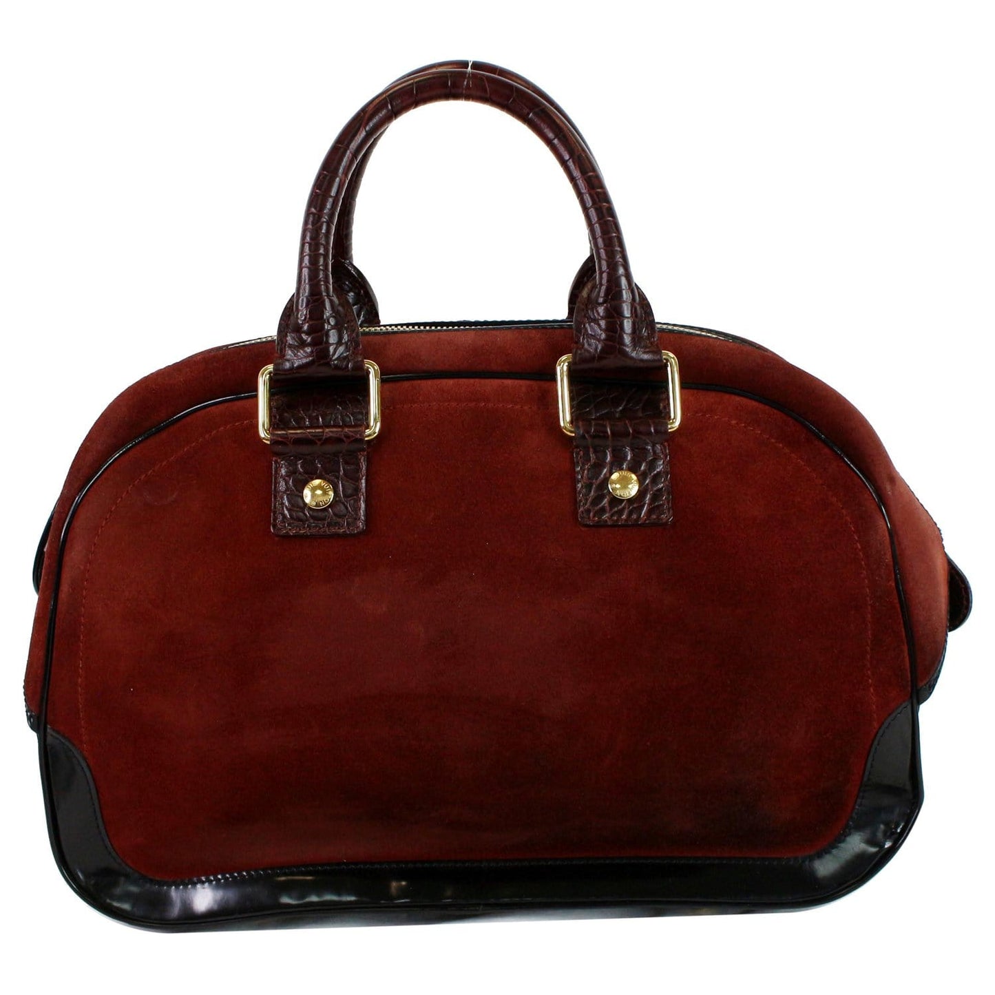 Louis Stamped Trunk Gm Havane Satchel Bag Suede Red Travel Bag